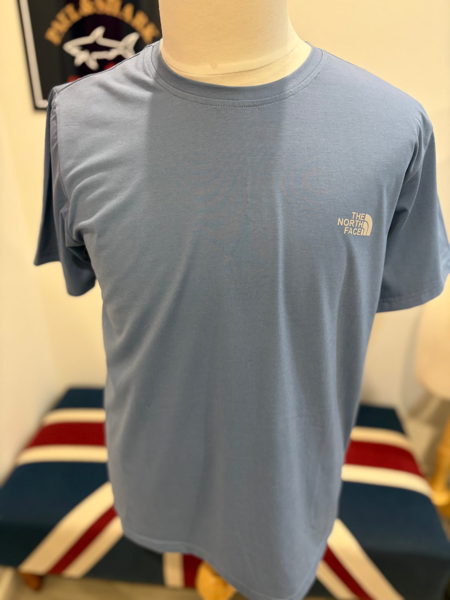 The North Face 100% Cotton Blue Chest Logo Tee