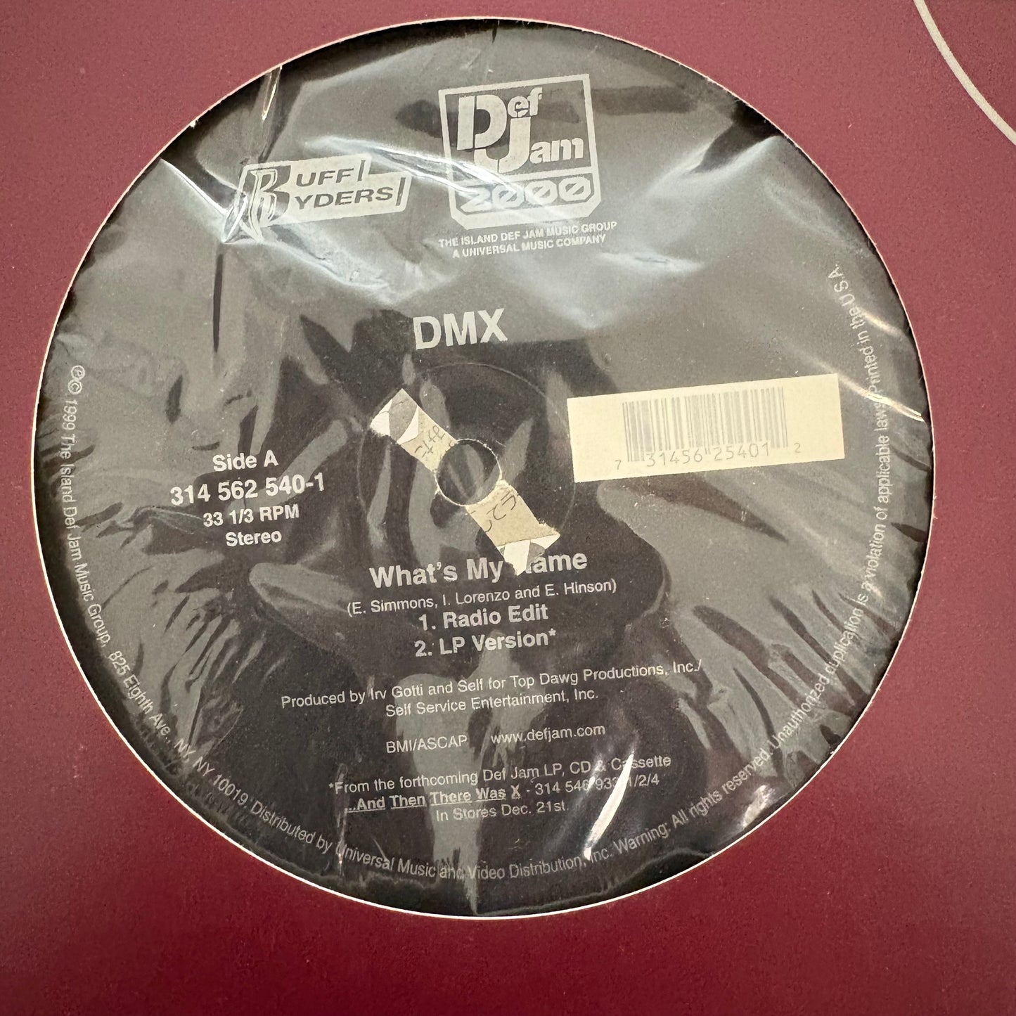 DMX “What’s My Name” 4 Version 12inch vinyl record Def Jam