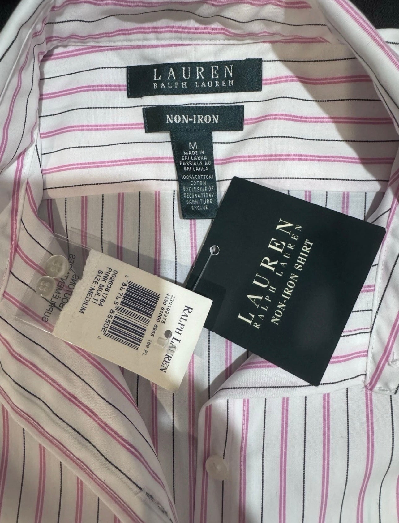Ralph Lauren Women’s 100% Cotton Striped Button Up Shirt BNWT Size Medium