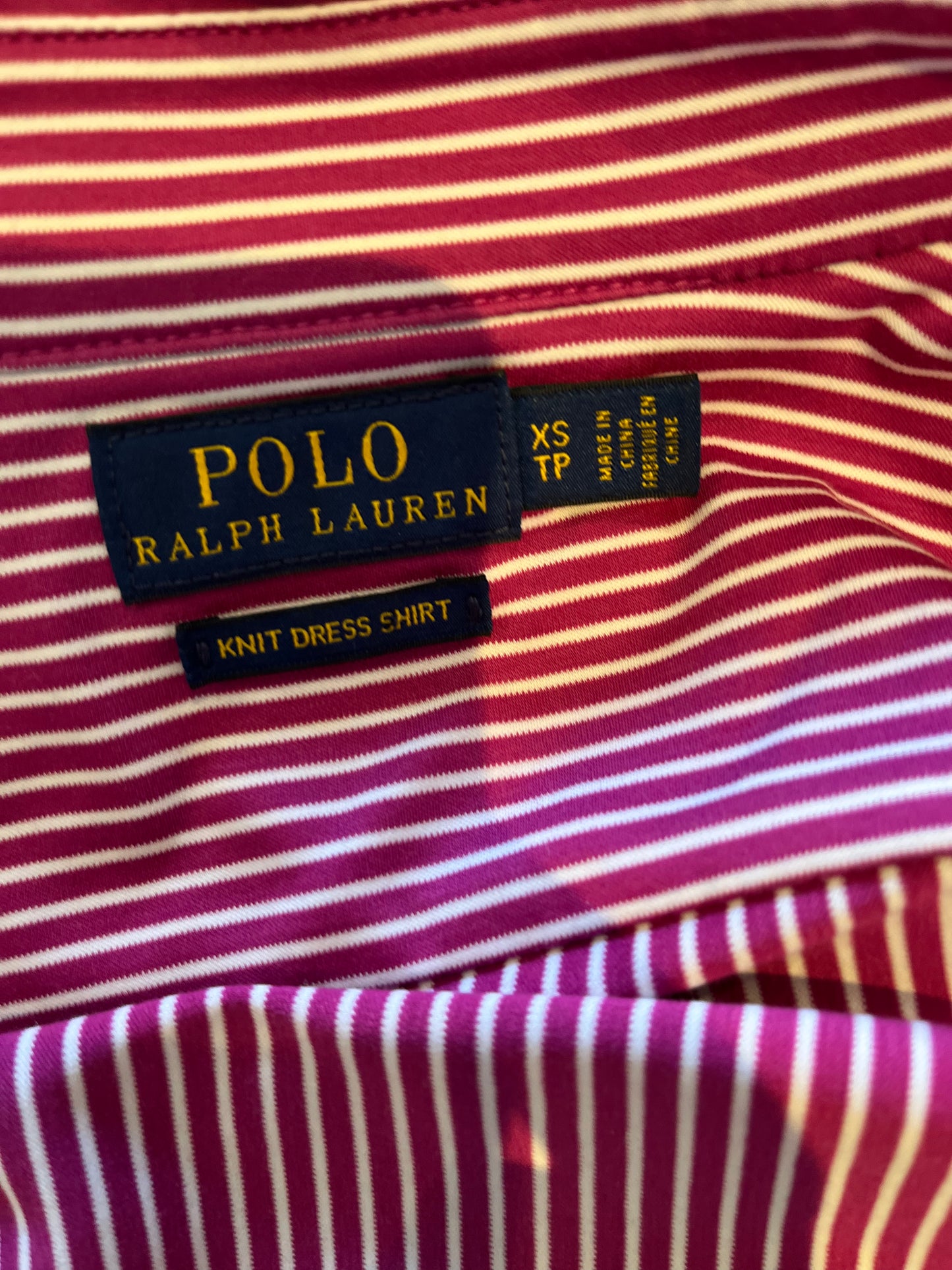 Ralph Lauren Women’s 100% Cotton Purple White Stripe Shirt Slim Fit Size XS