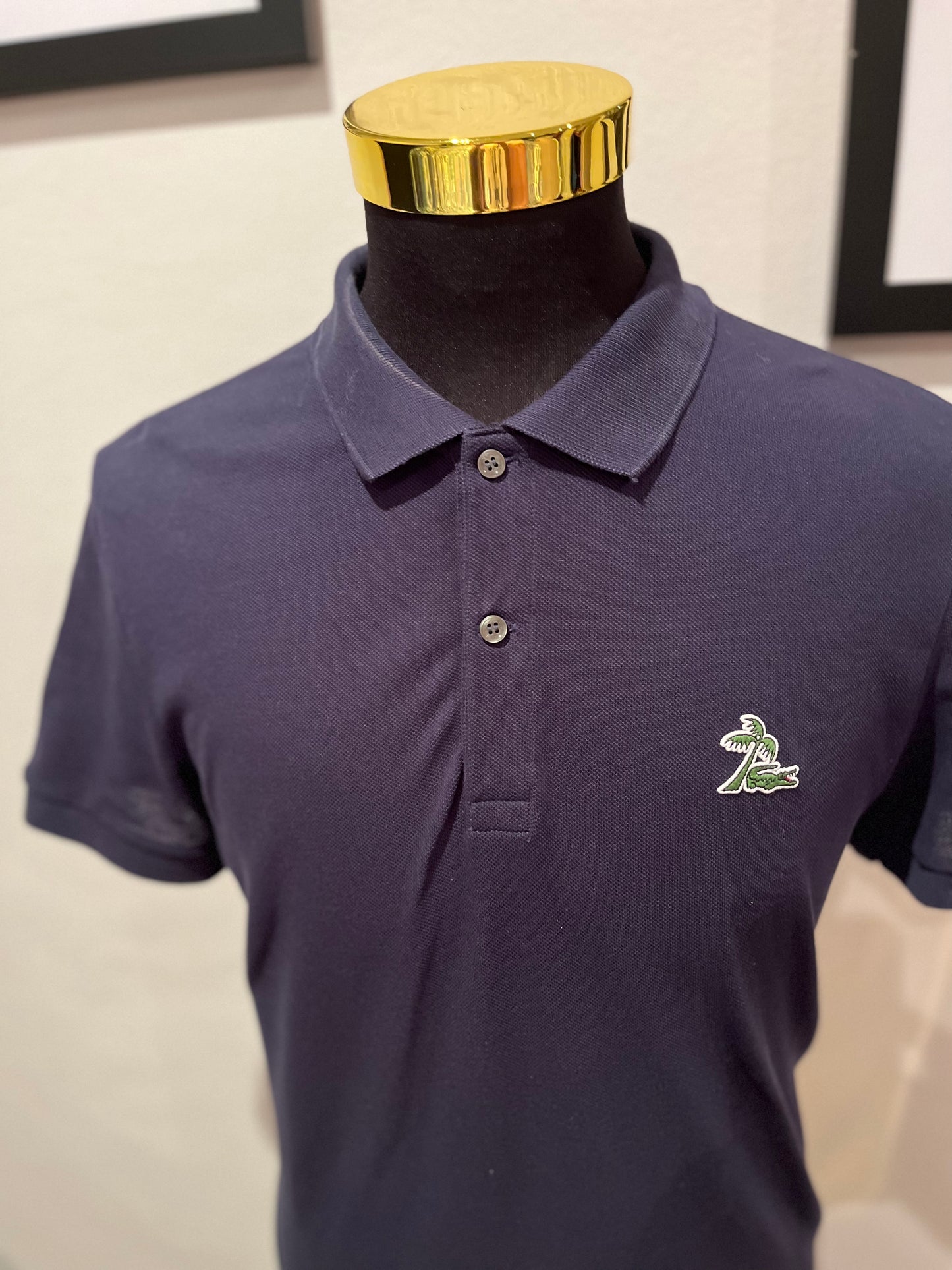 Lacoste 100% Navy Blue Polo Shirt Size US Large Regular Fit