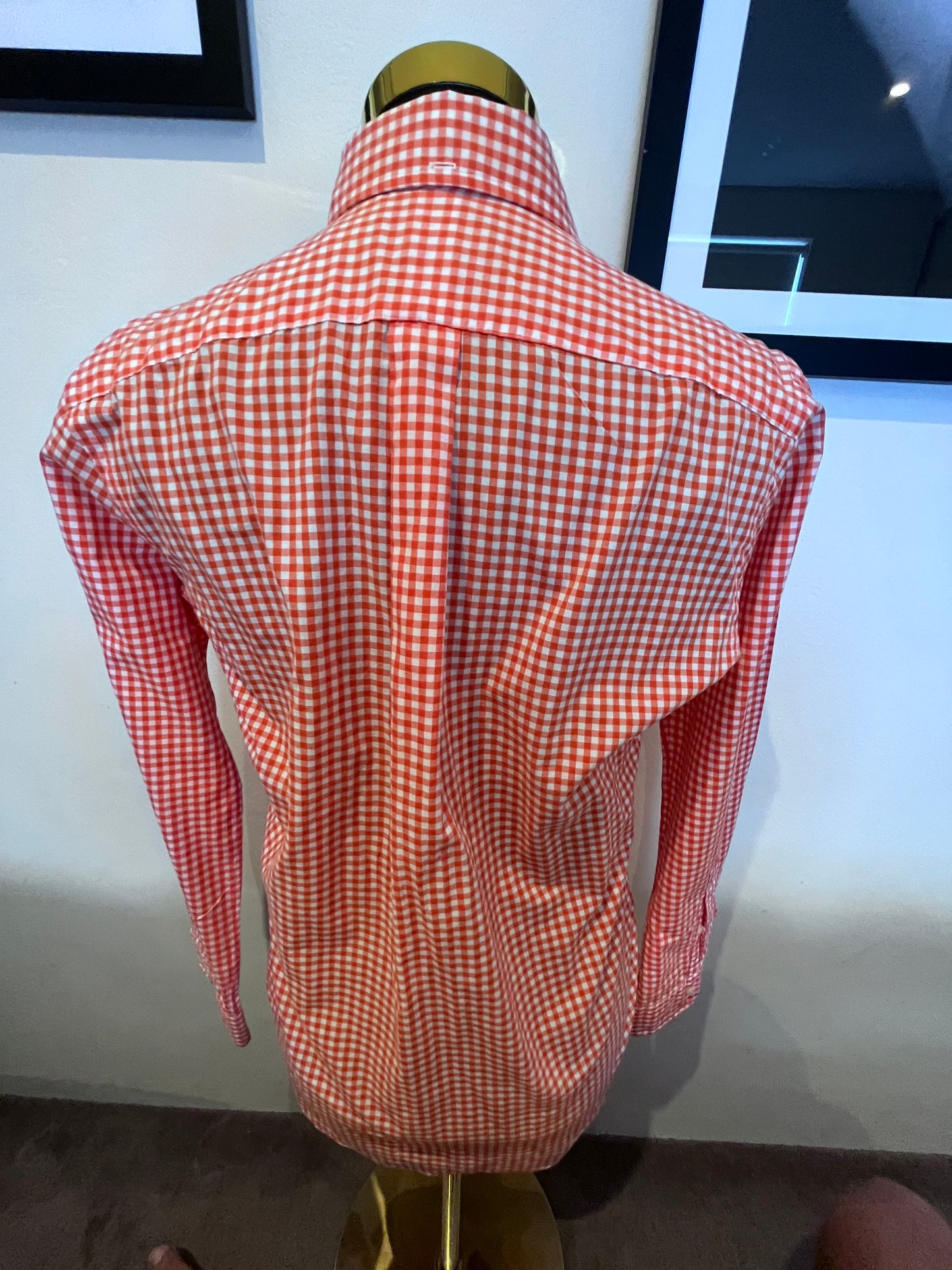 Ralph Lauren 100% Cotton Red Gingham Shirt Size SP Small Classic Fit