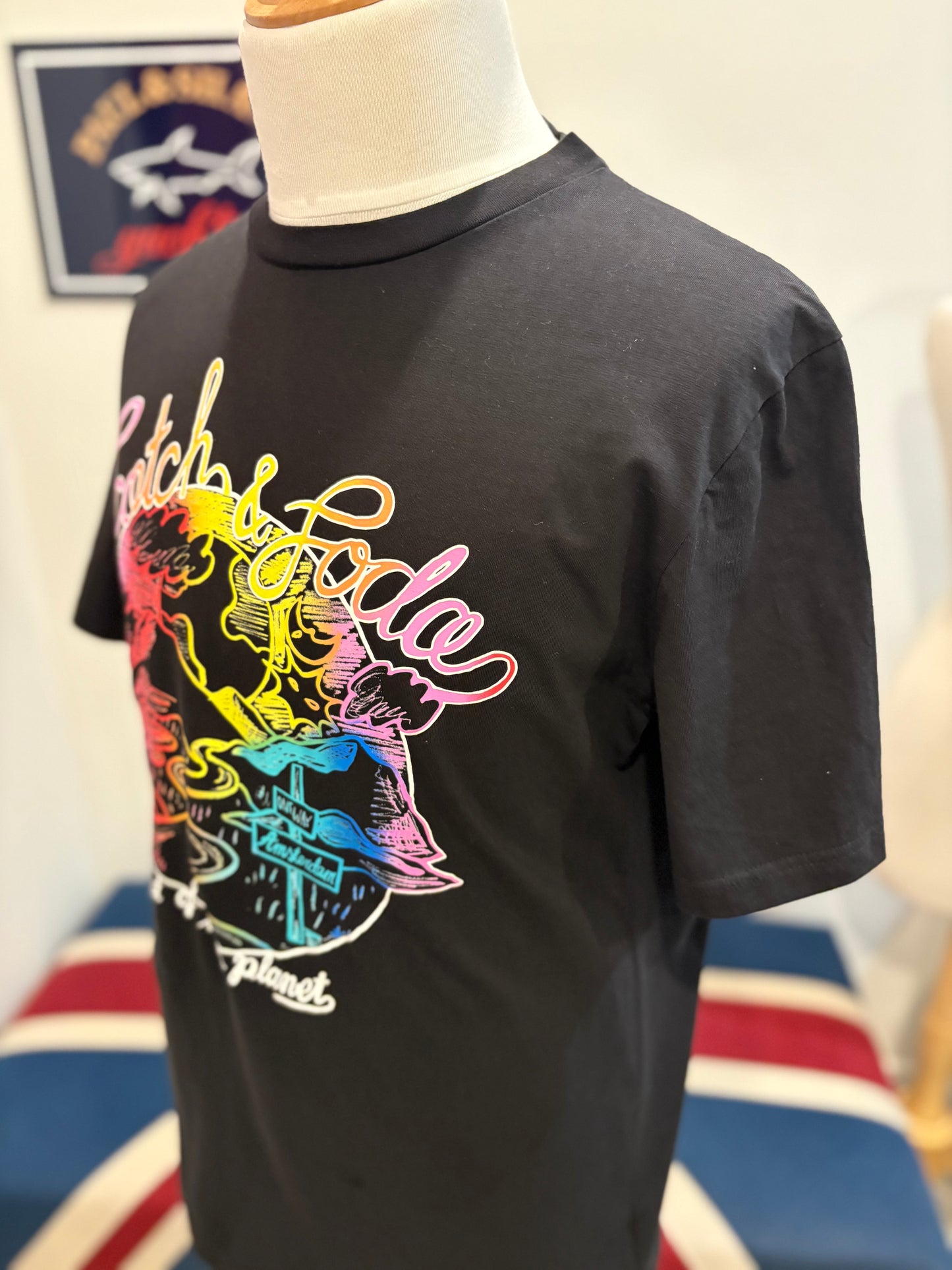 Scotch & Soda 100% Cotton Black Chest Logo Tee