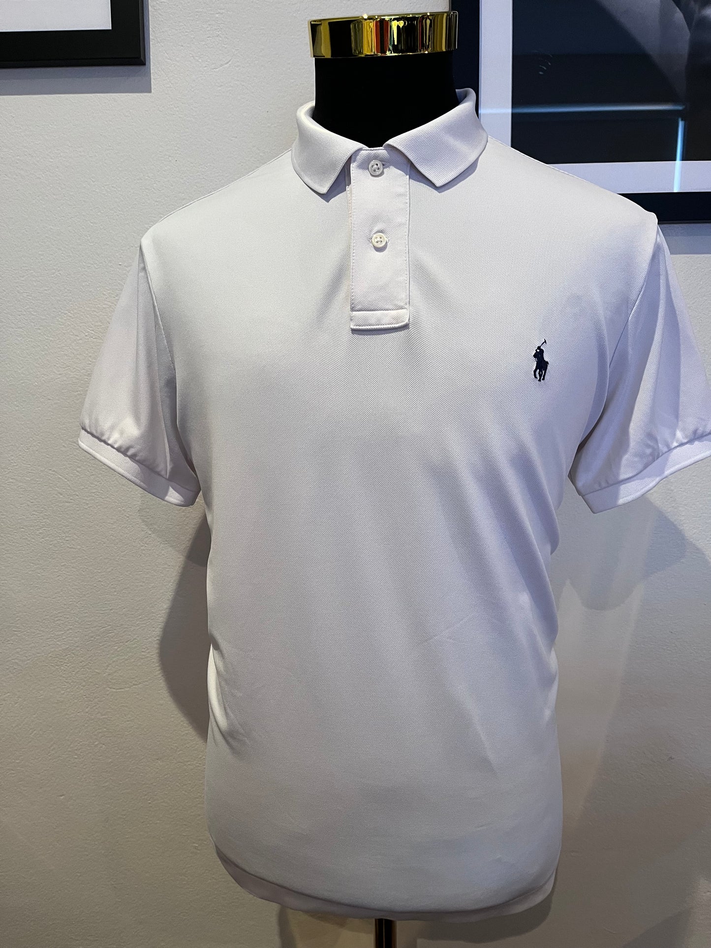 Ralph Lauren Performance Polyester Blend White Polo Shirt Classic Fit