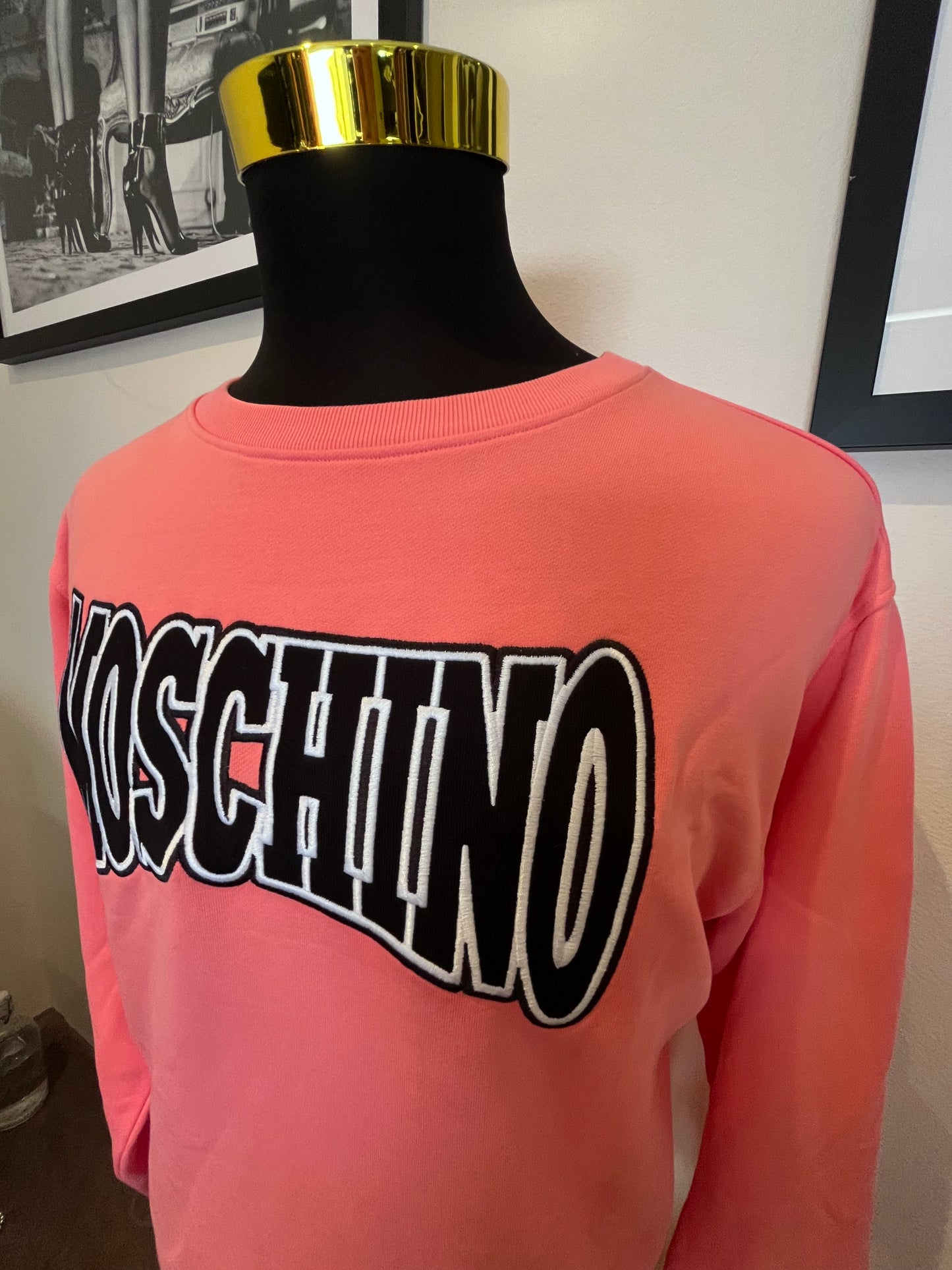 Moschino 100% Cotton Logo Embroidered Sweater Size Large