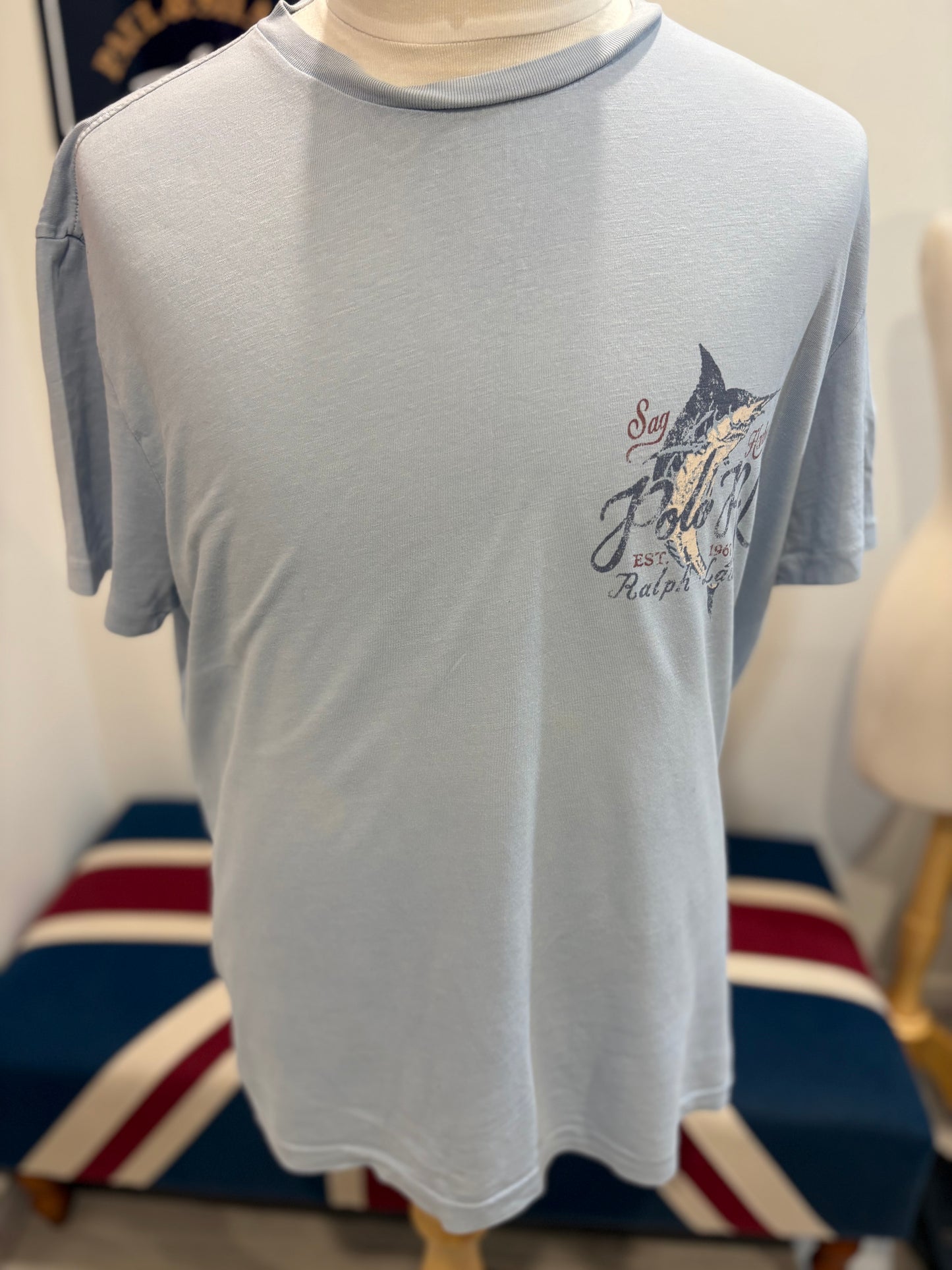 Ralph Lauren 100% Cotton Blue Chest Logo Tee