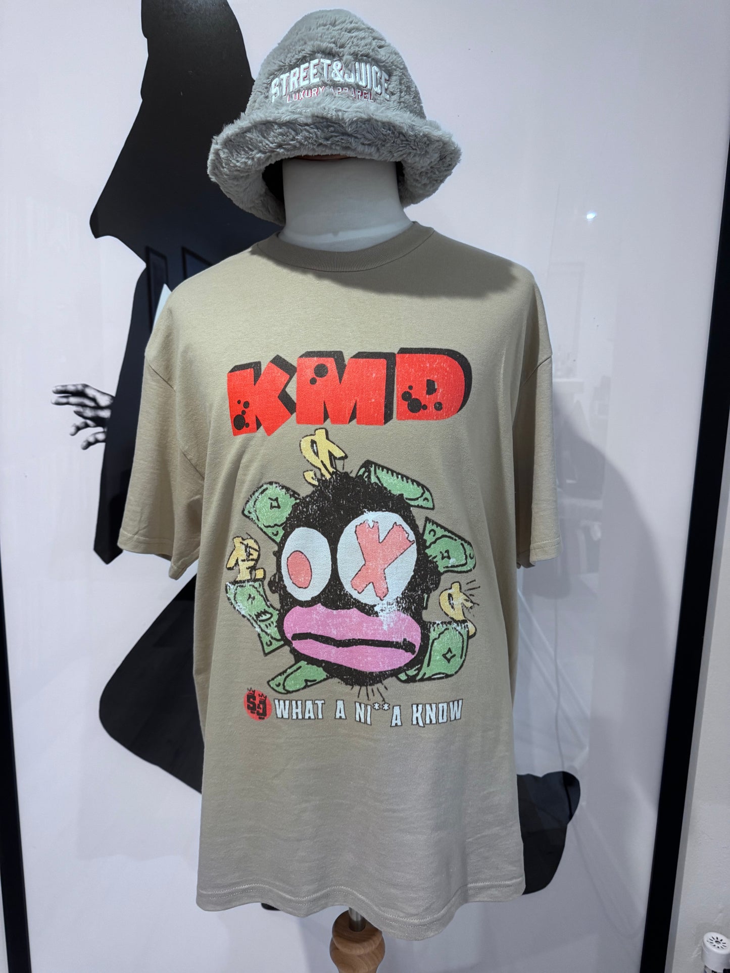KMD 100% Cotton ‘What A Ni**a Know’ Brown Chest & Back Logo Tee