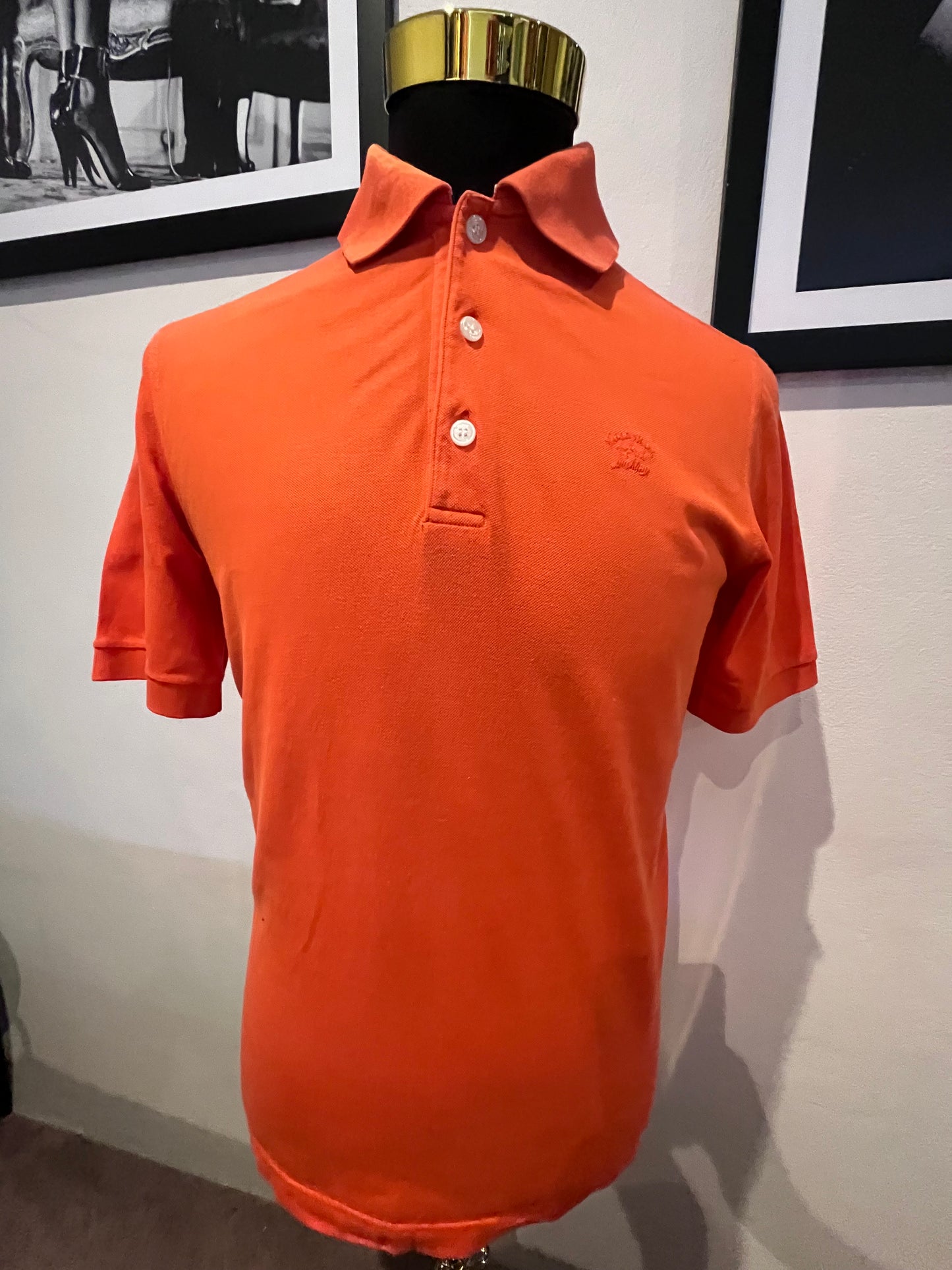 Paul & Shark 100% Cotton Orange Polo Shirt Made in Italy Size XL fits Large to XL Light Pique