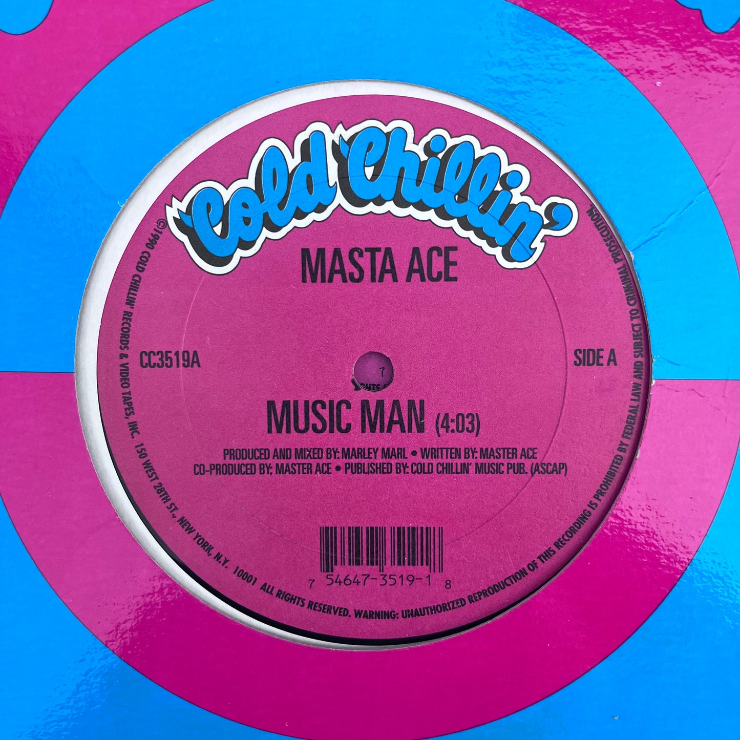 Masta Ace “Music Man” / “I Got Ta” 2 Track 12inch vinyl record