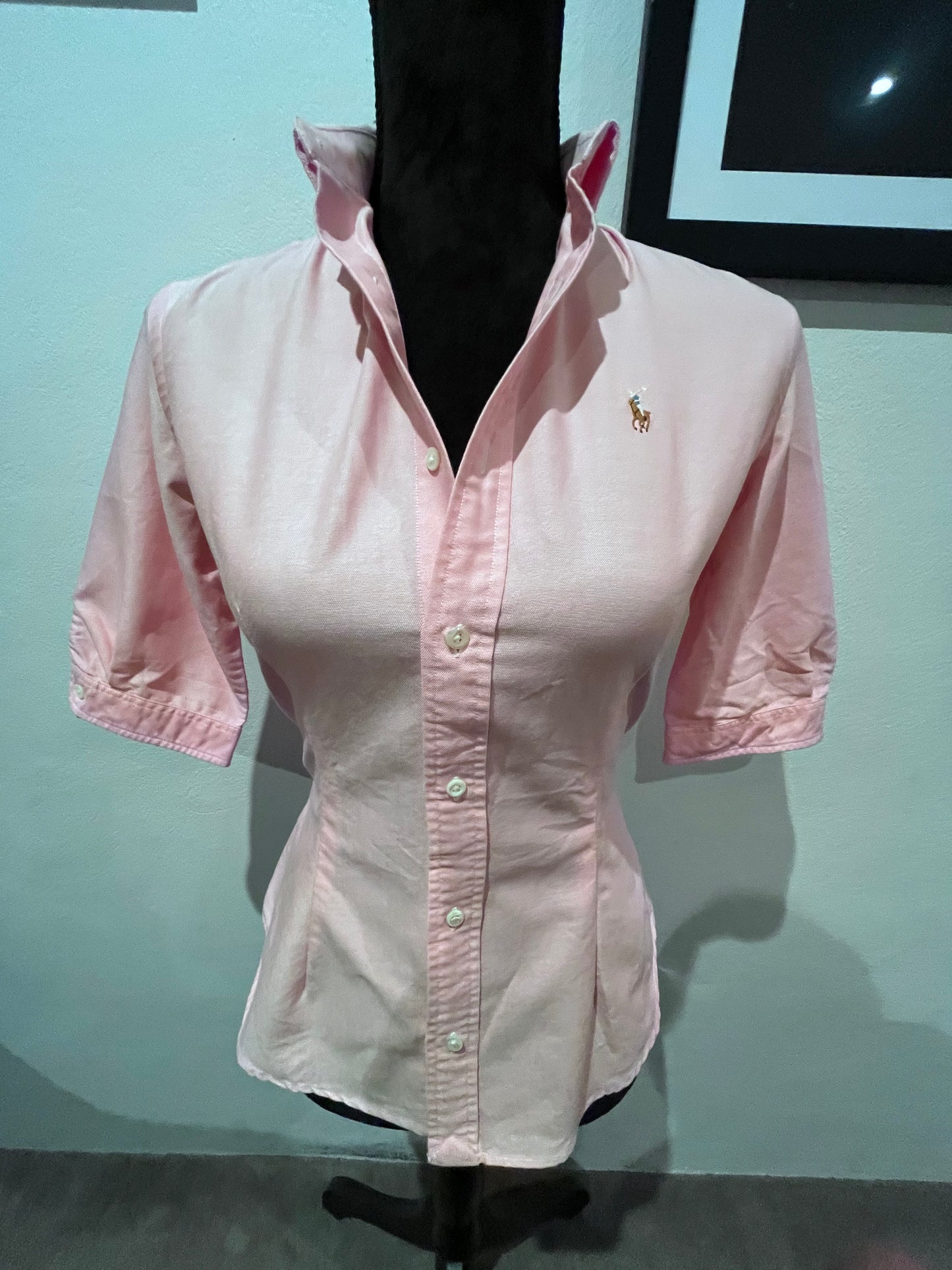Ralph Lauren Women’s 100% Cotton Pink Shirt Shirt Size 2 XS Slim Fit