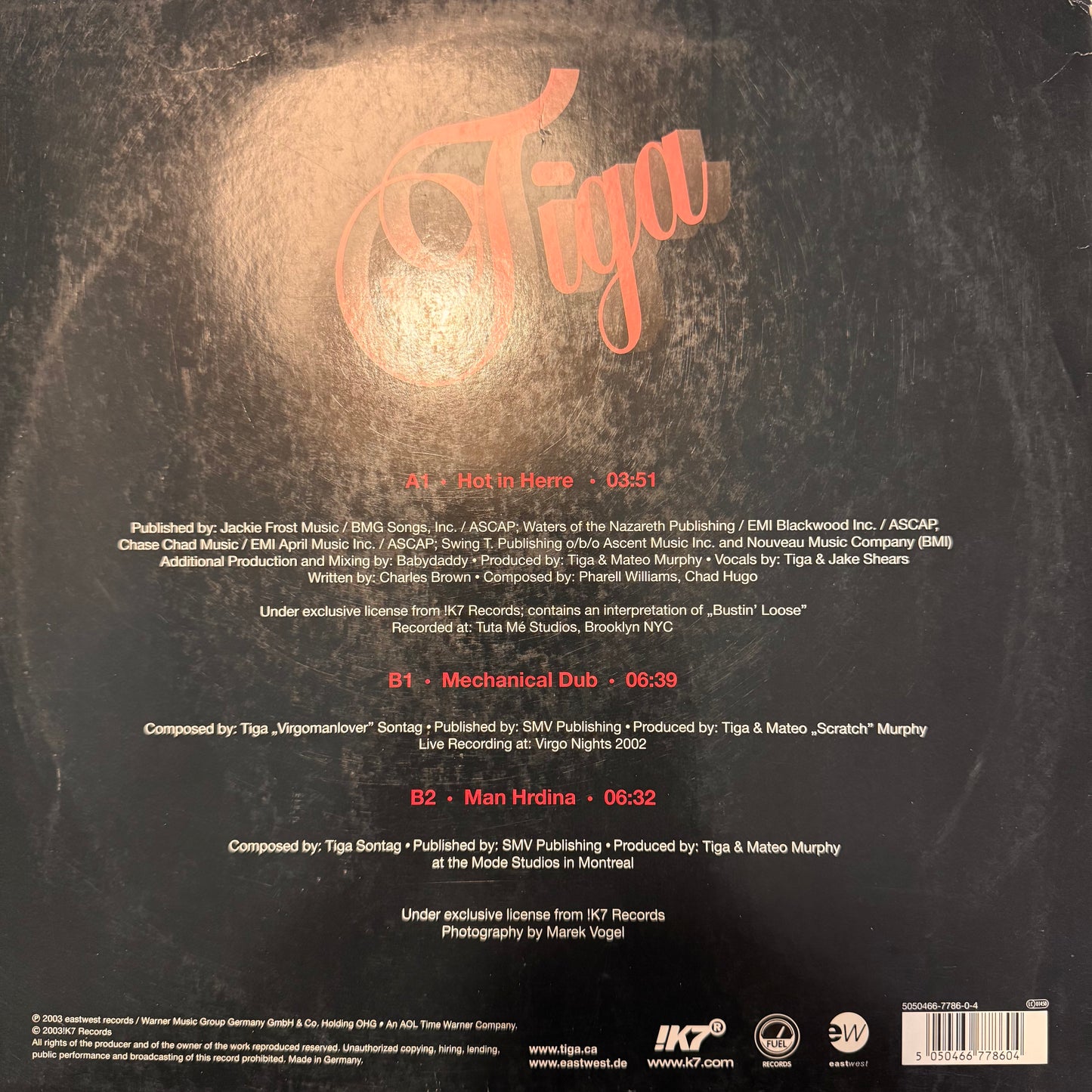 Tiga “Hot In Herre” 3 Track 12inch vinyl record