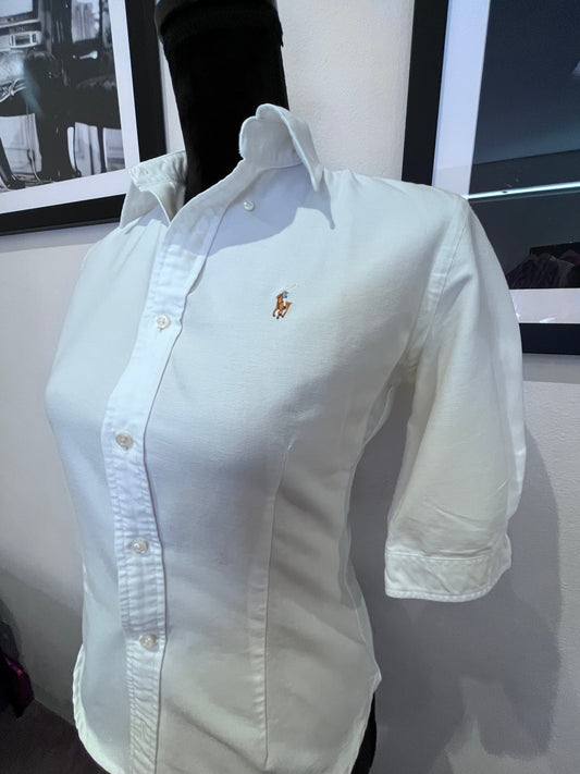 Ralph Lauren Women’s 100% Cotton White Shirt Slim Fit Size 4