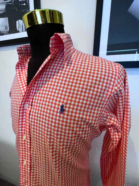 Ralph Lauren 100% Cotton Red Gingham Shirt Size SP Small Classic Fit