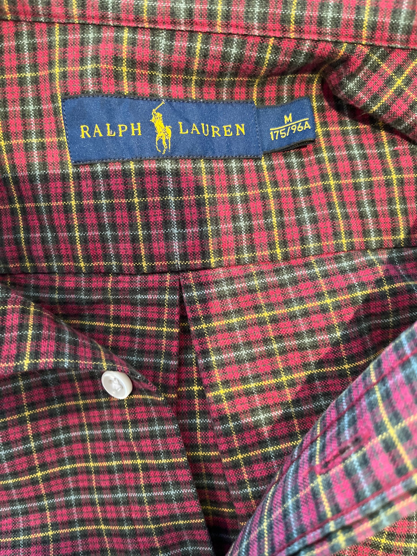 Ralph Lauren 100% Cotton Red Check Shirt Size Medium Classic Fit