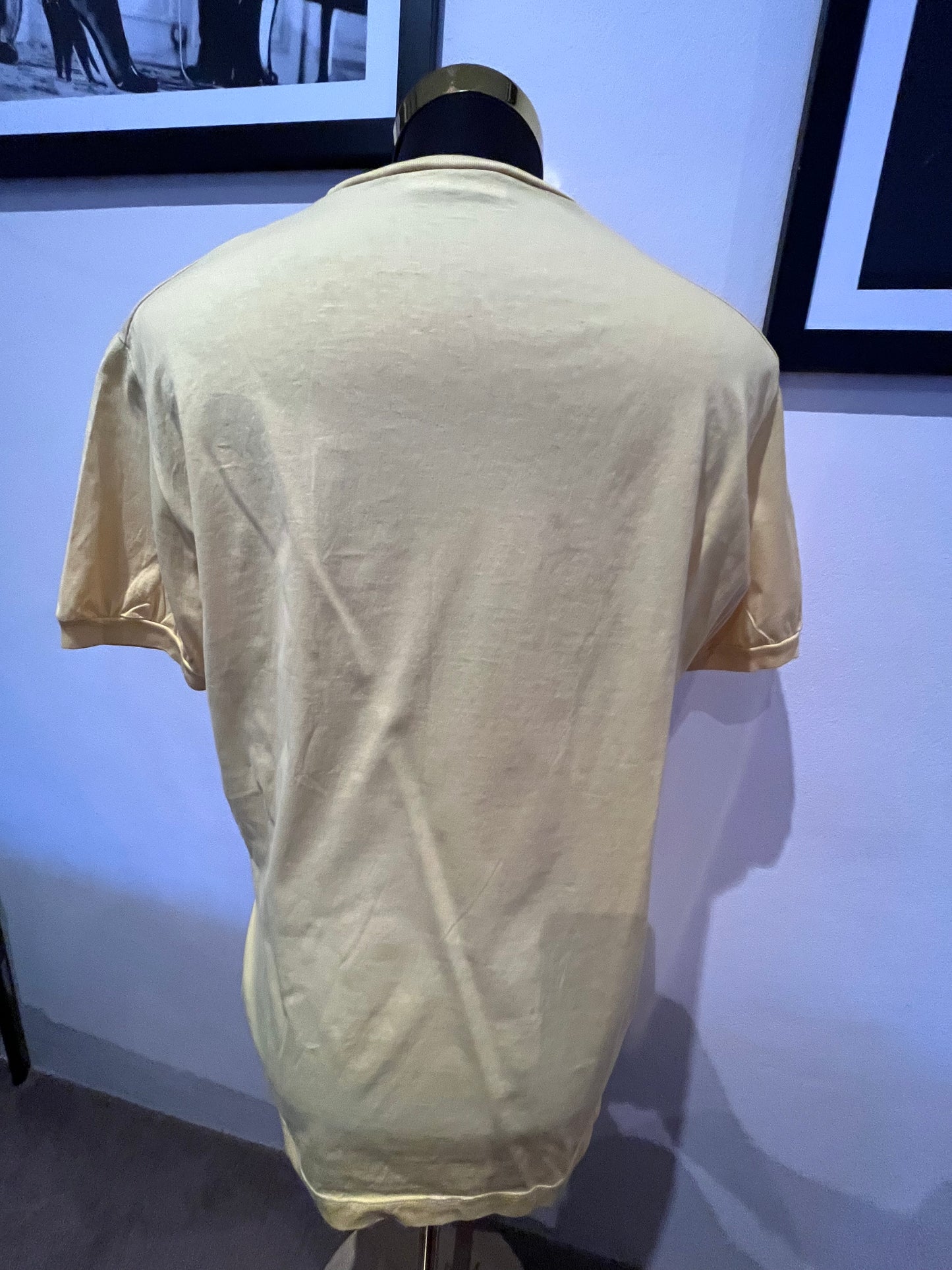 DSquared2 100% Cotton Yellow Logo Print Tee Size XL Made In Italy