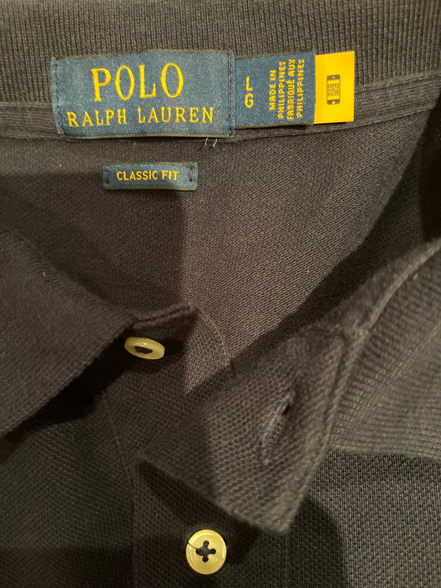 Polo Ralph Lauren 100% Cotton Blue Logo Print Polo Shirt Size Large