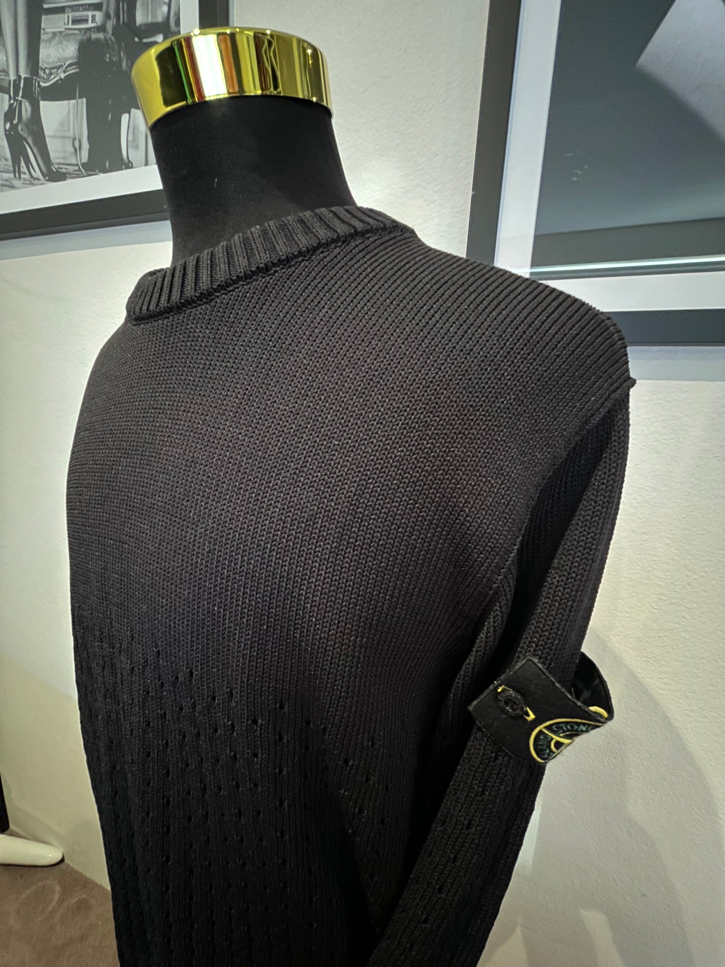 Stone Island bnwt 100% Cotton Black Knit Last Season Size Large