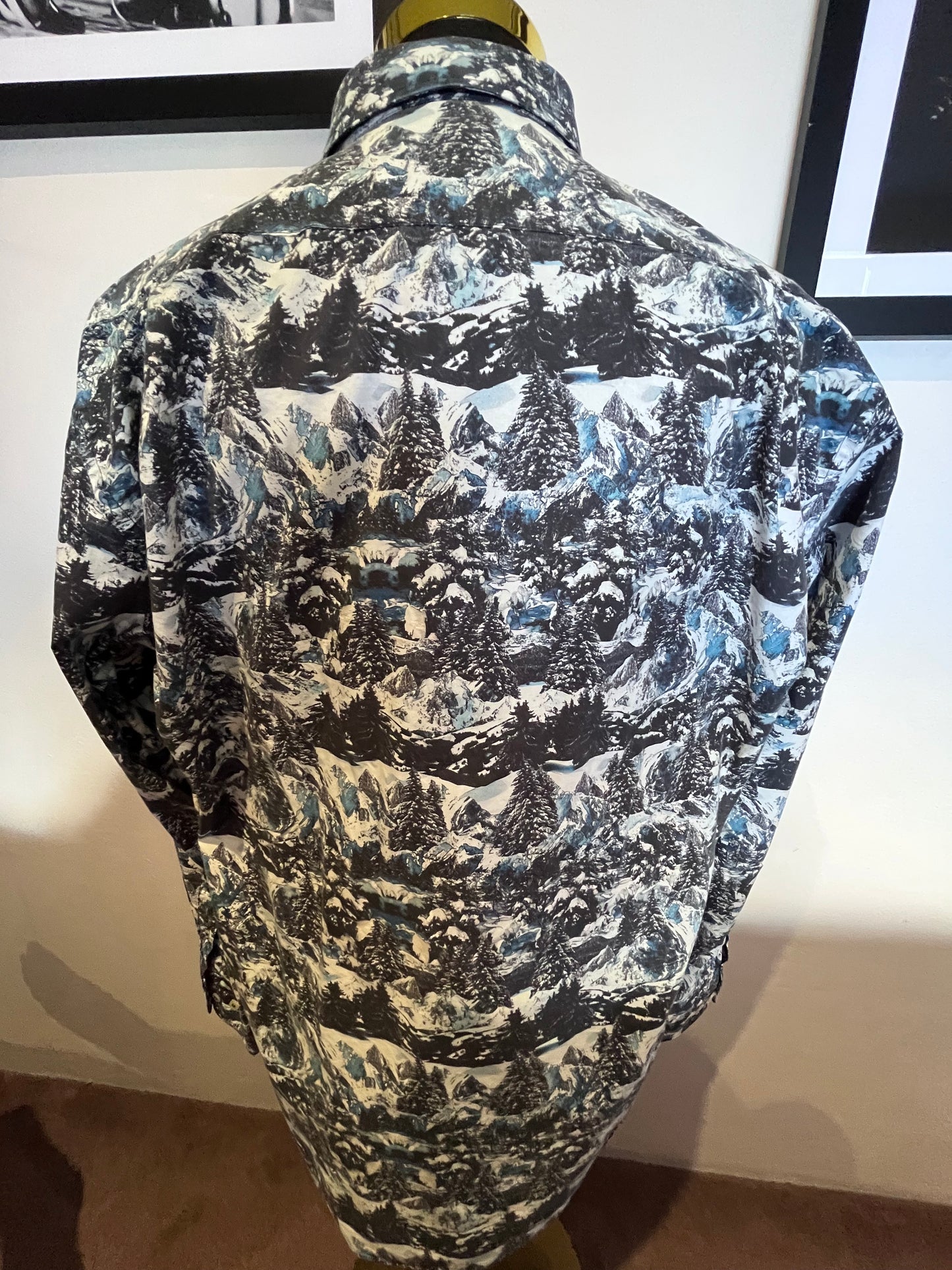 Paul & Shark 100% Cotton Alpine Print Shirt Size Large 42 Made in Italy