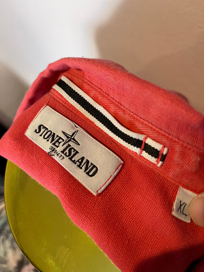 Stone Island 100% Cotton Linen Salmon Pink Shirt Size XL Made in Italy