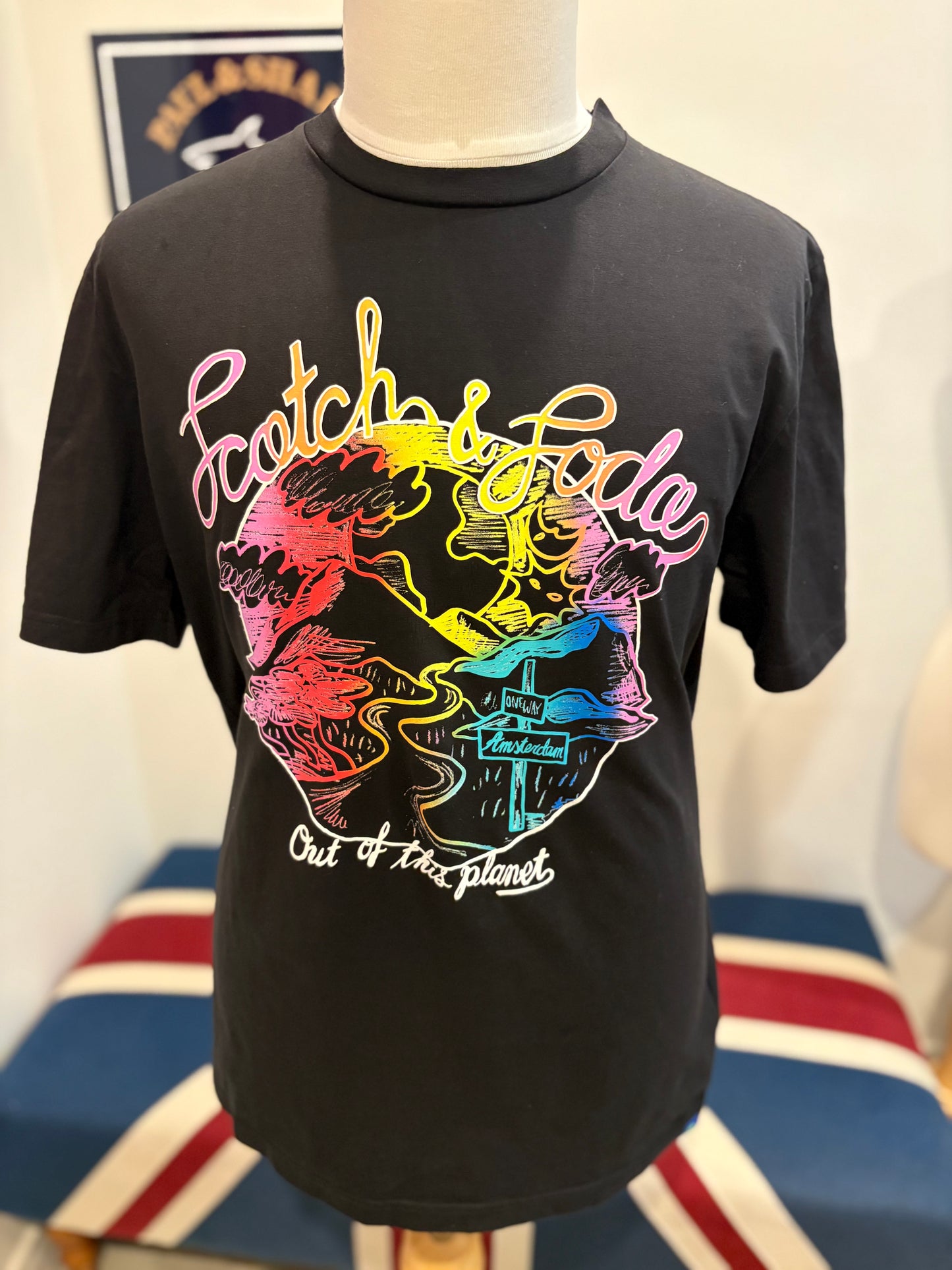 Scotch & Soda 100% Cotton Black Chest Logo Tee