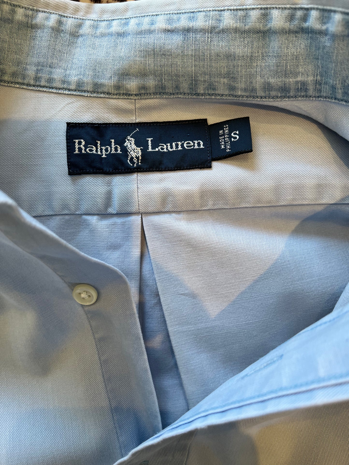 Ralph Lauren 100% Cotton Blue Button Down Shirt Size Small Classic Fit