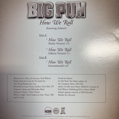 Big Pun “How we Role” 3 Track 12inch Vinyl Record