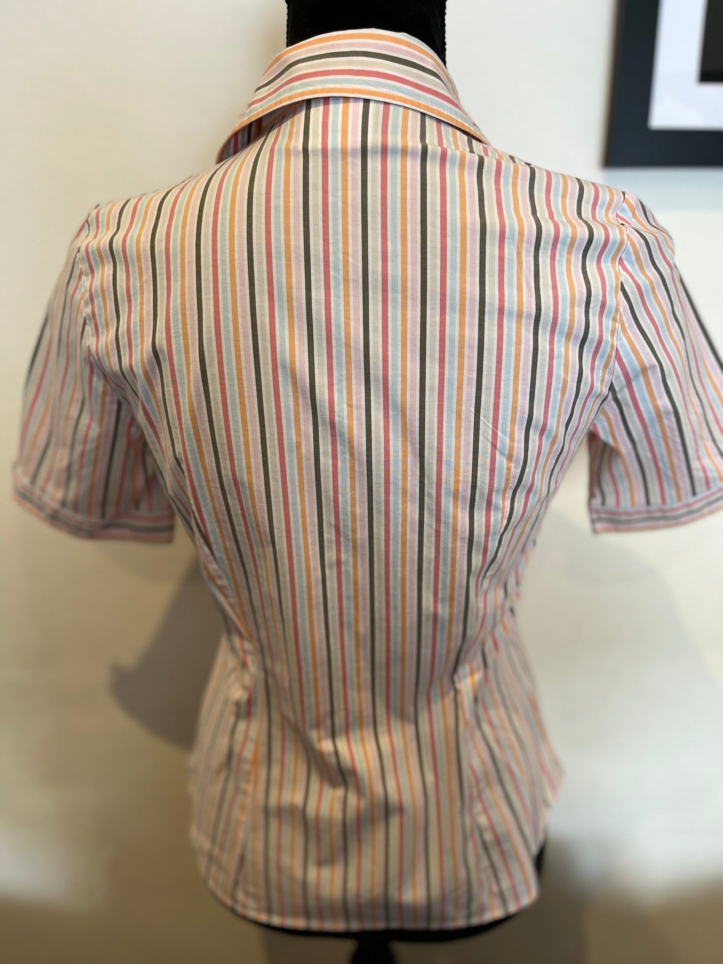 Lacoste Women’s 100% Cotton Short Sleeve Shirt Size 38 Small Slim Fit