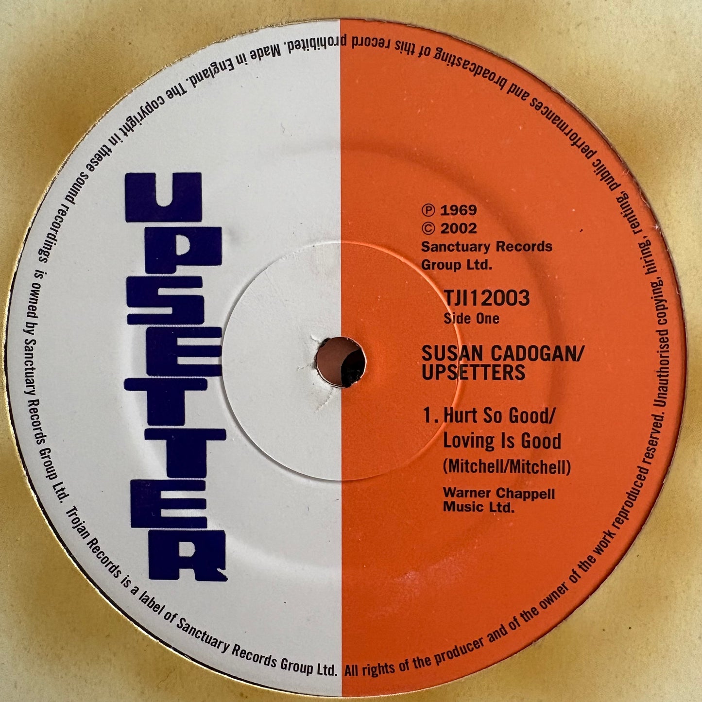 Susan Cadogan “Hurt So Good” 2 Track 12inch Vinyl Record Trojan Records
