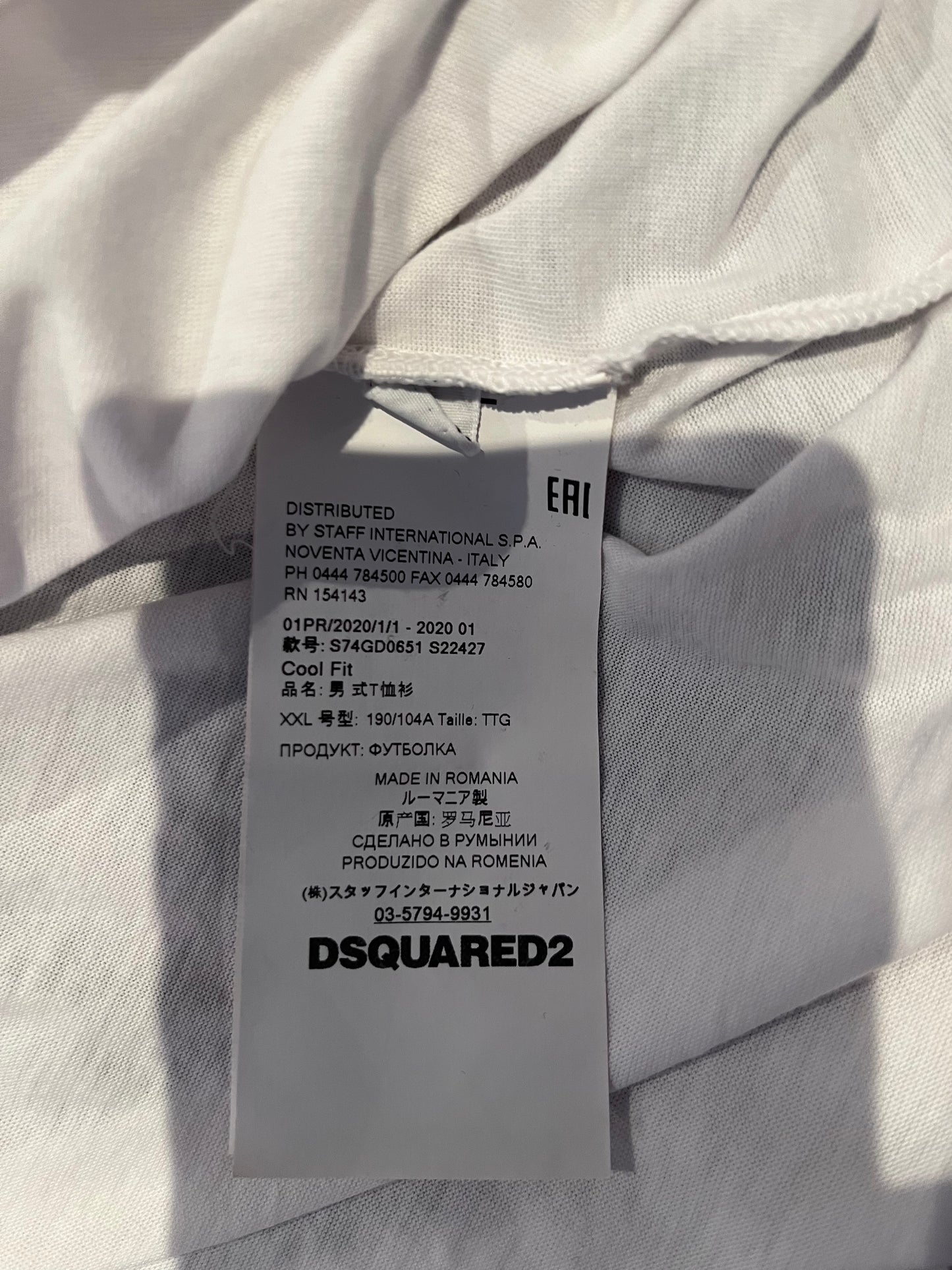 Dsquared2 100% Cotton Logo Print Tee Size XXL fits XL Regular Fit