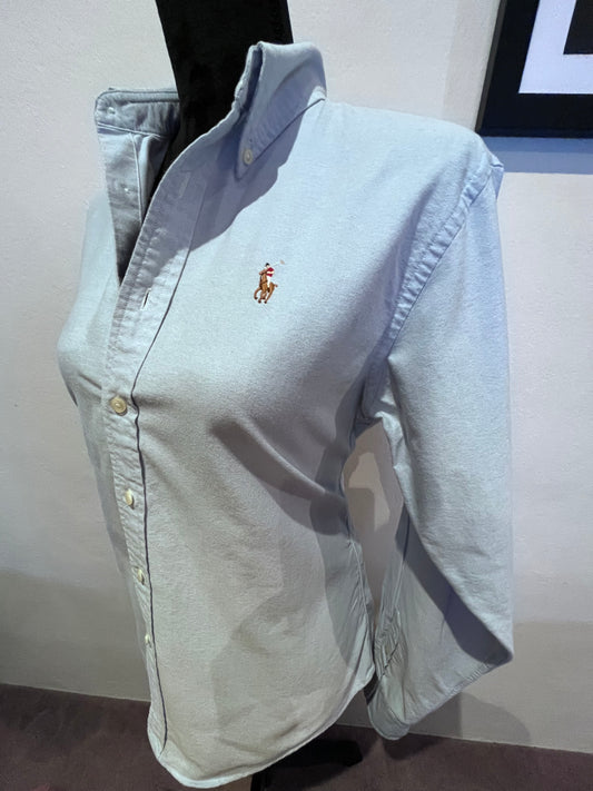 Ralph Lauren Women’s 100% Cotton Blue Oxford Shirt Size 10 Classic Fit