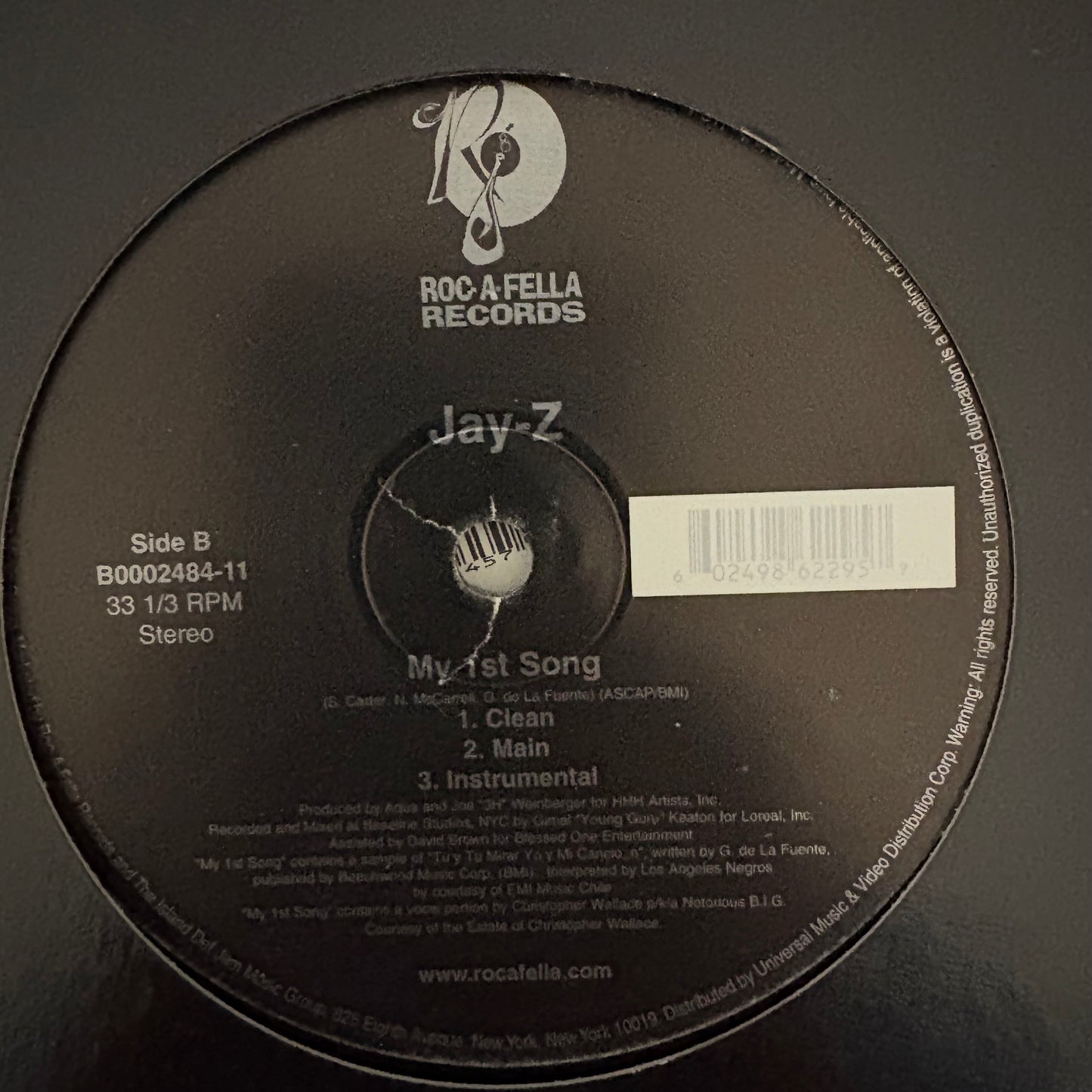 Jay-Z “99 Problems” 6 Version 12inch vinyl