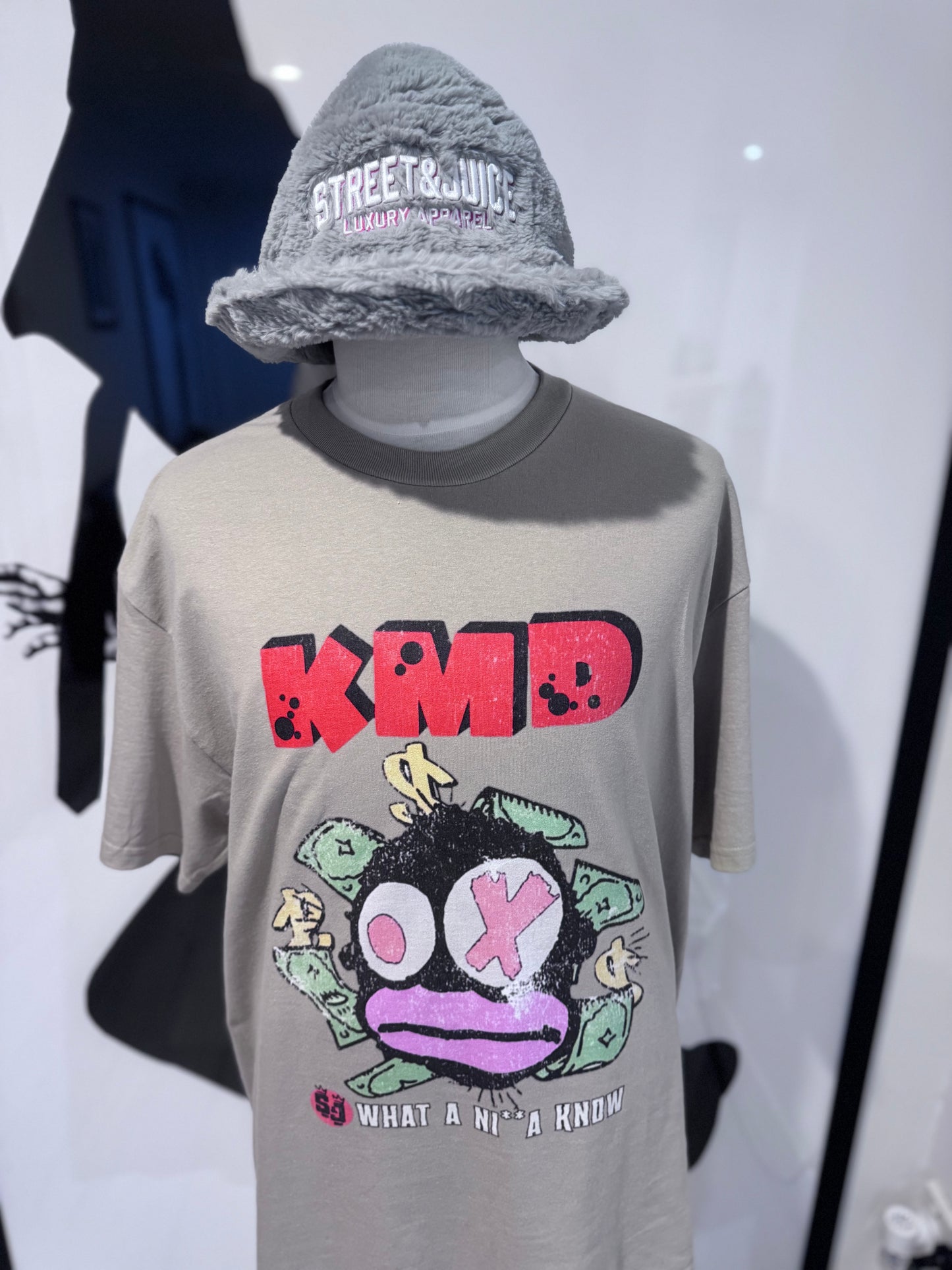 KMD 100% Cotton ‘What A Ni**a Know’ Brown Chest & Back Logo Tee