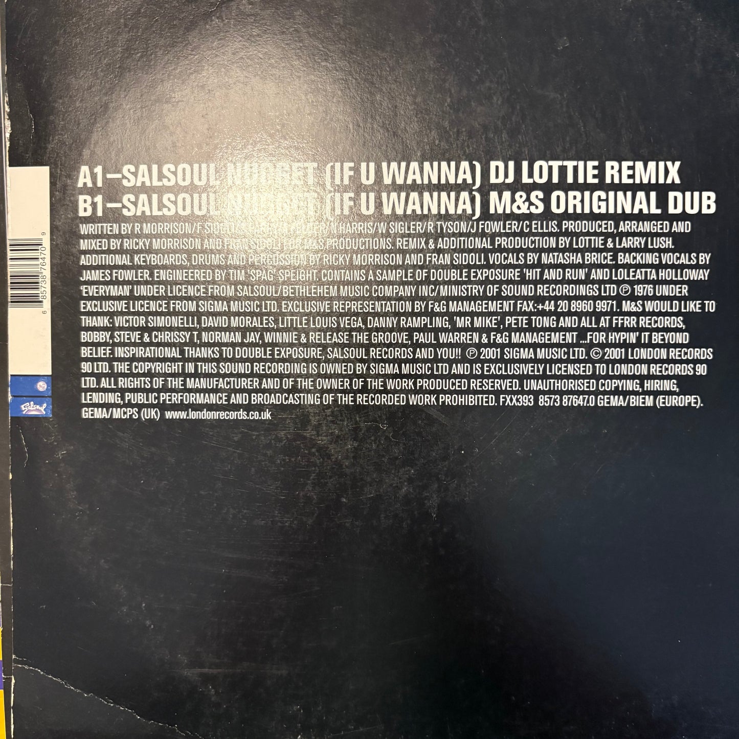 M&S Presents The Girl Next Door “Salsoul Nugget (If You Wanna)” 2 Version 12inch Vinyl Record