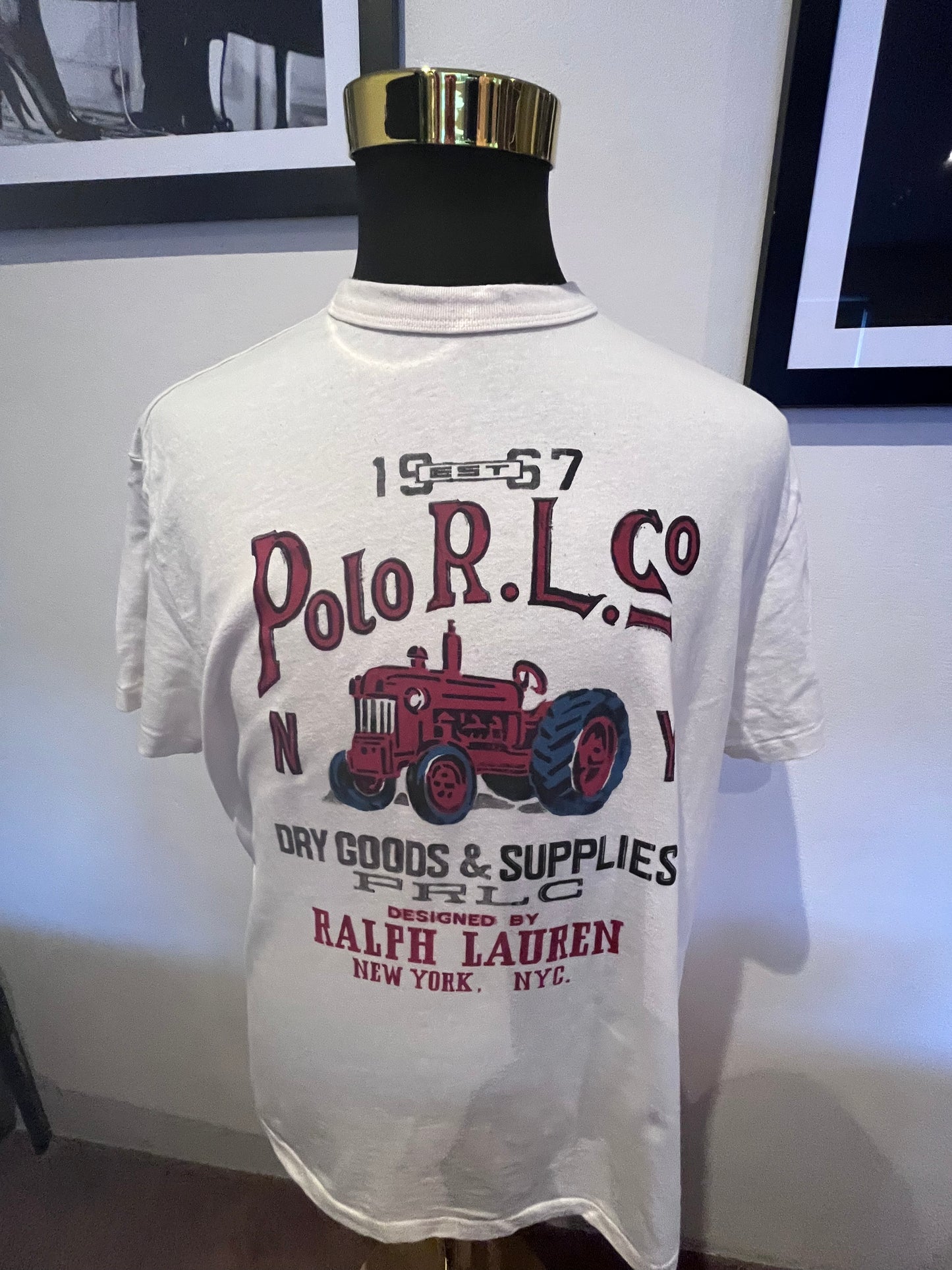 Ralph Lauren 100% Cotton Logo Print T Regular Fit Size Large