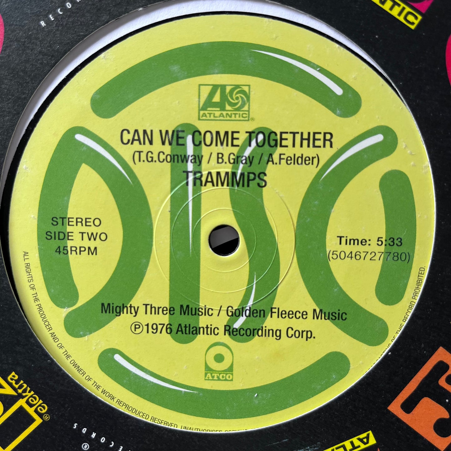 Trammps “Disco Inferno” / “Can We Come Together” 2 Track 12inch Vinyl Record