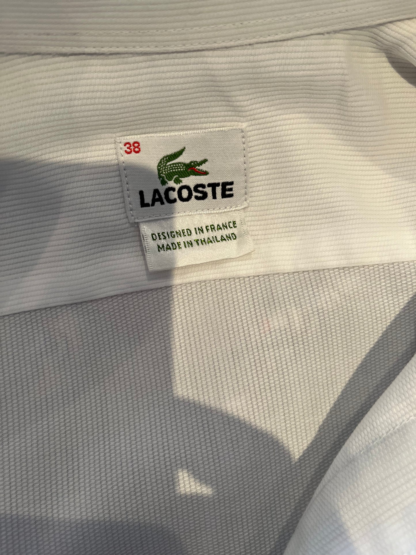 Lacoste 100% Cotton White Shirt Size Small Classic Fit Button Down Collar