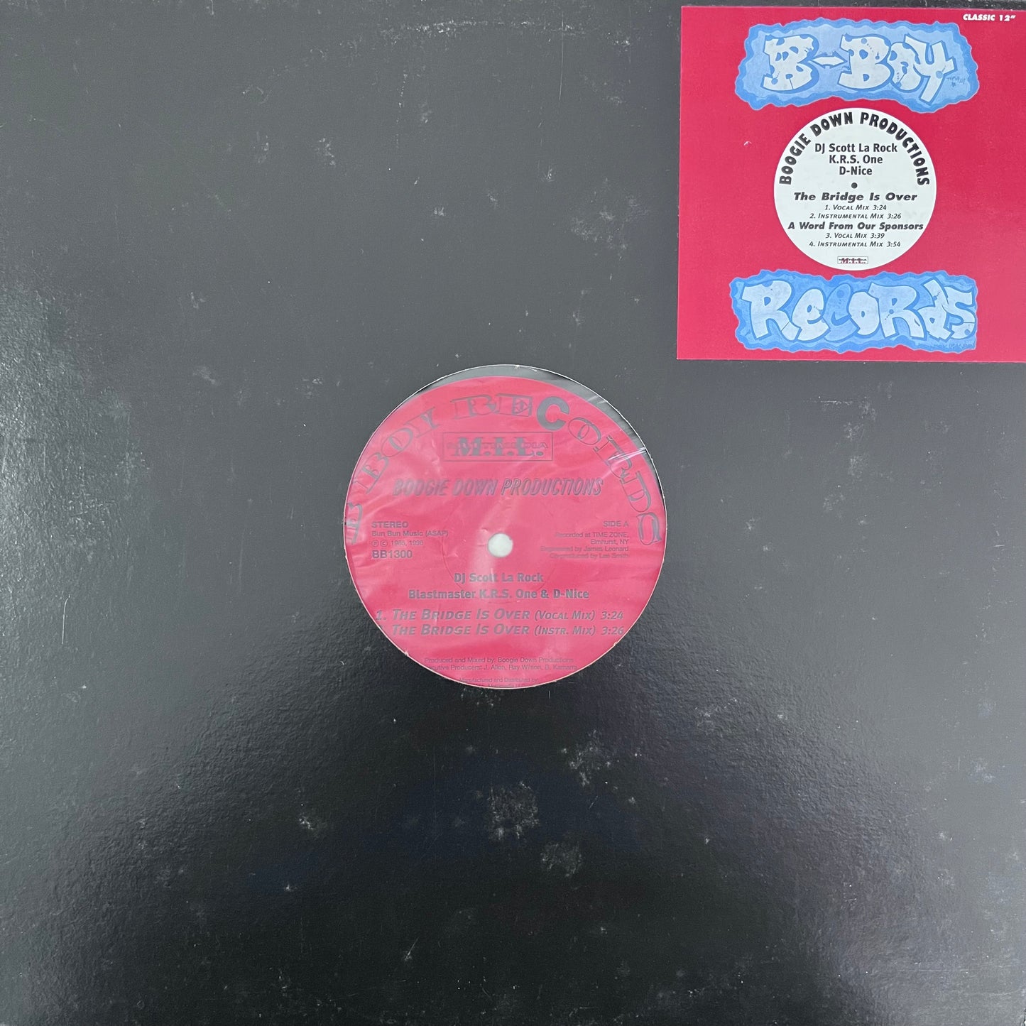 Boogie Down Productions “The Bridge Is Over” 2 Track 12inch Vinyl Record on B-Boy Records