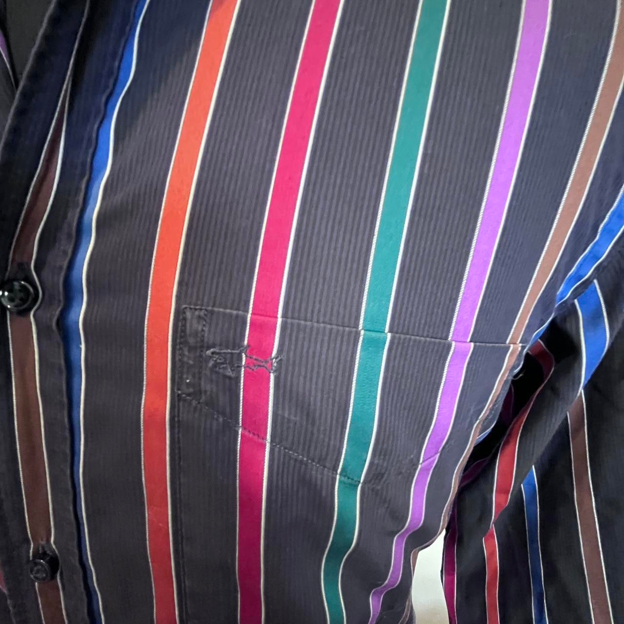 Paul & Shark 100% Cotton Black Red Striped Shirt Size 40 M, Made in Italy