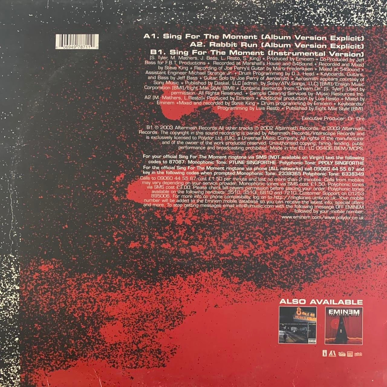 Eminem “Song For The Moment” / “Rabbit Run” 3 Track 12inch Vinyl