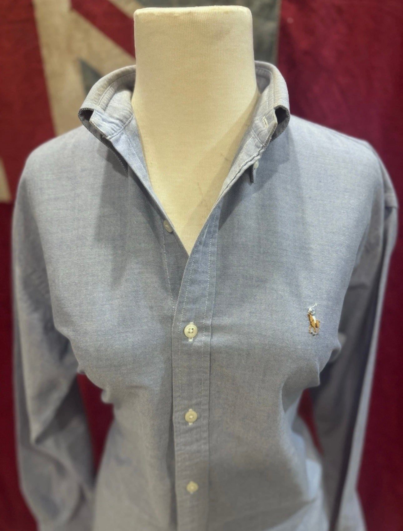 Ralph Lauren Women’s 100% Cotton Blue Oxford Shirt Size 4 Slim Fit