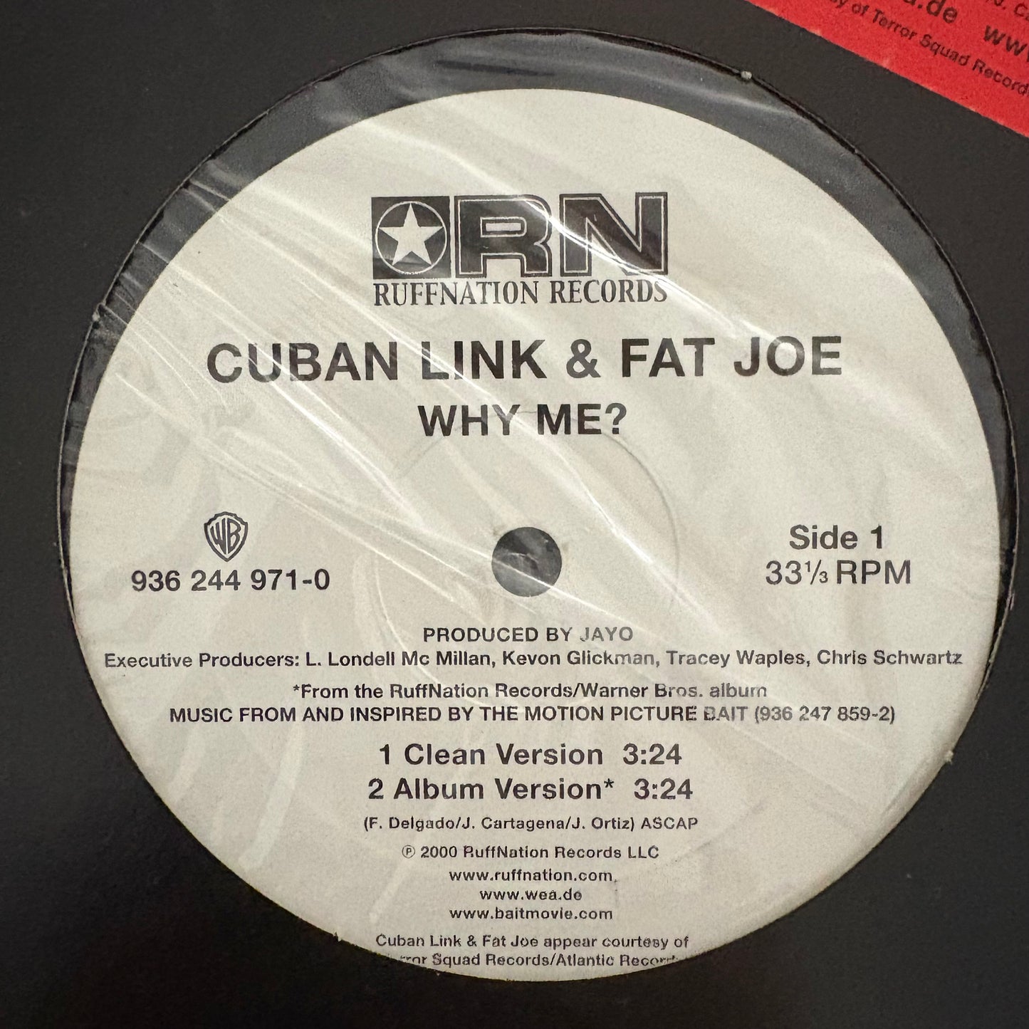 Cuban Link Ft Fat Joe “Why Me” 4 version 12inch vinyl record
