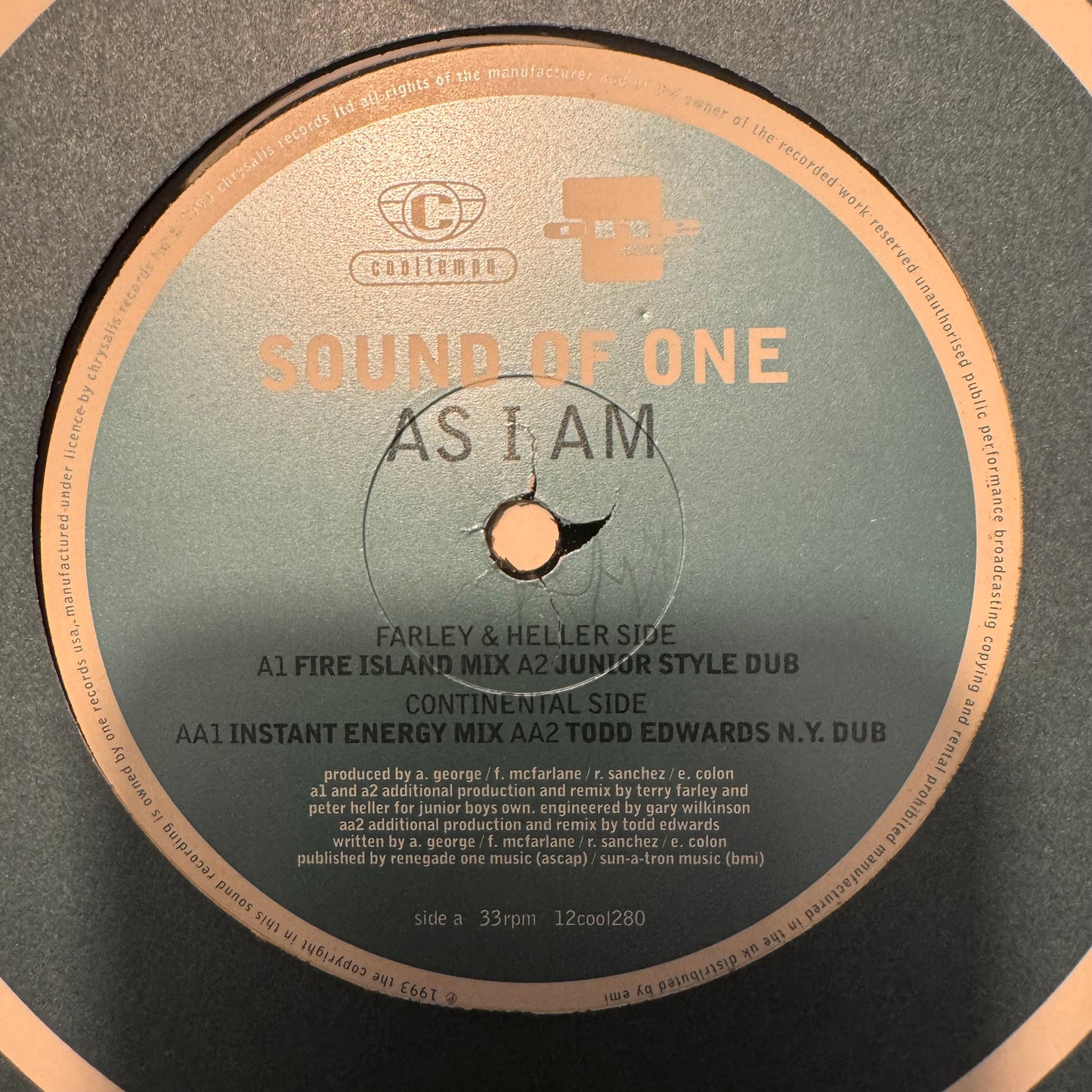 Sound of One “As I Am” 4 Version 12inch Vinyl record on Cooltempo