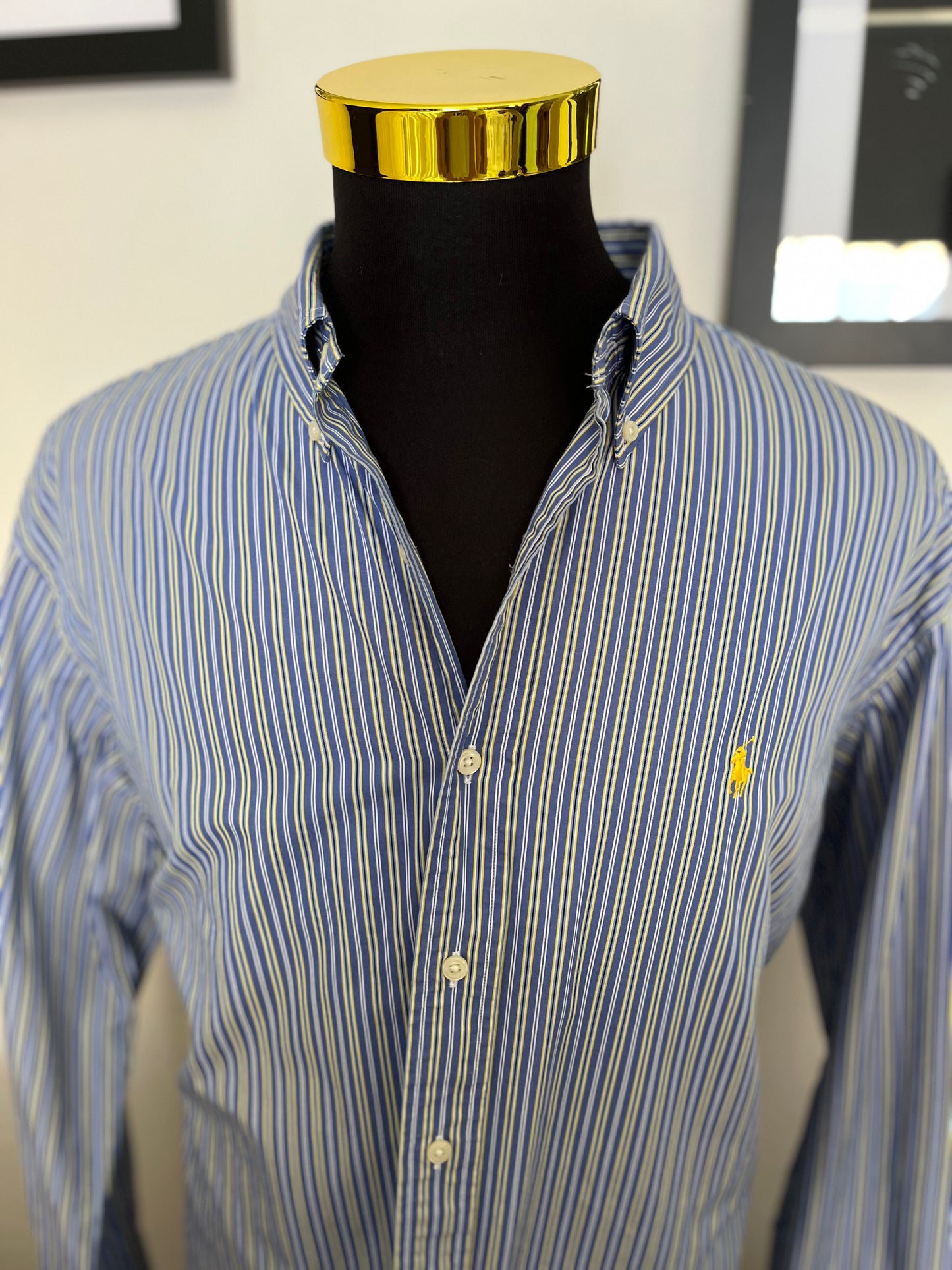 Ralph Lauren 100% Cotton Blue / Yellow Stripe Size XXL