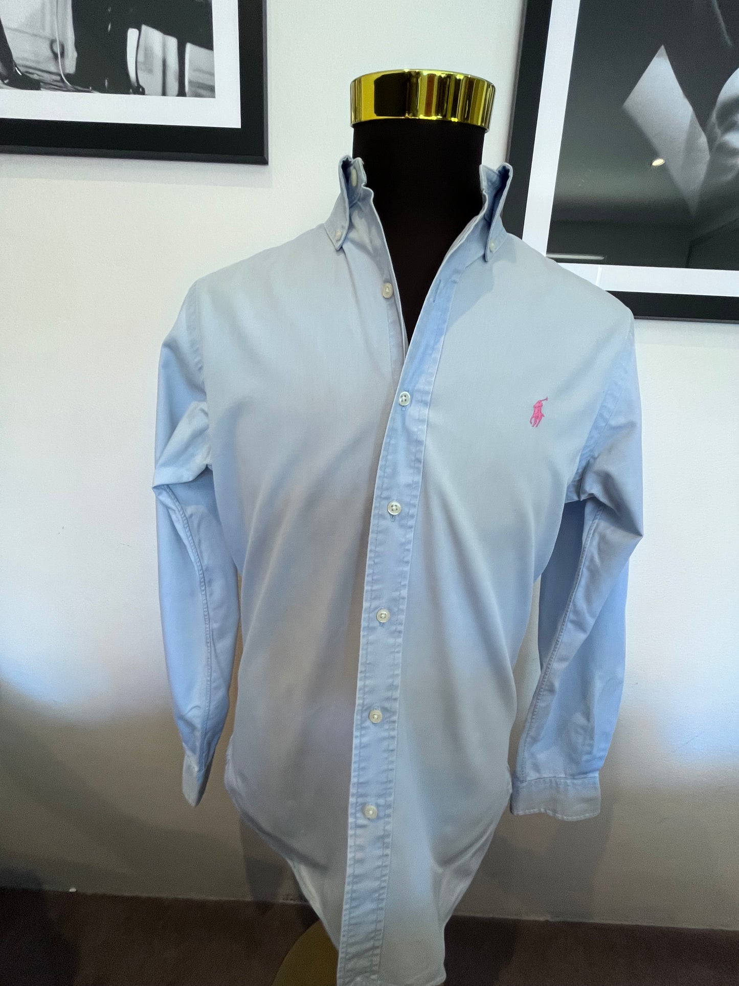 Ralph Lauren 100% Cotton Blue Button Down Shirt Size Small Classic Fit