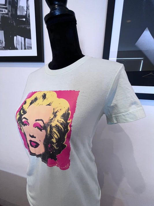 American Apparel Women’s Marilyn Monroe X Andy Warhol Print Size Small Light Green 100% Cotton