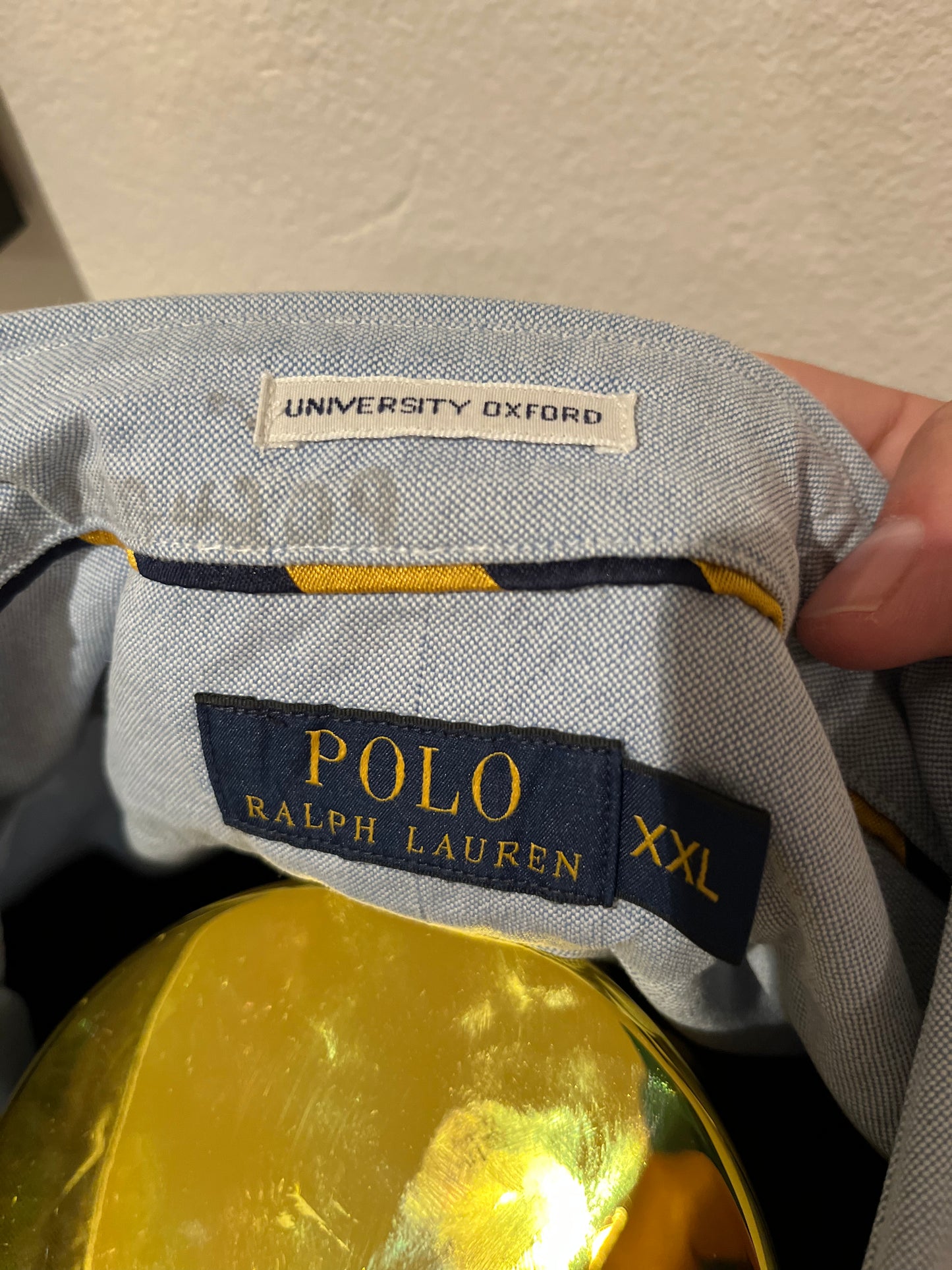 Ralph Lauren 100% Cotton Pastel Blue Oxford Shirt Size XXL Button Down Collar