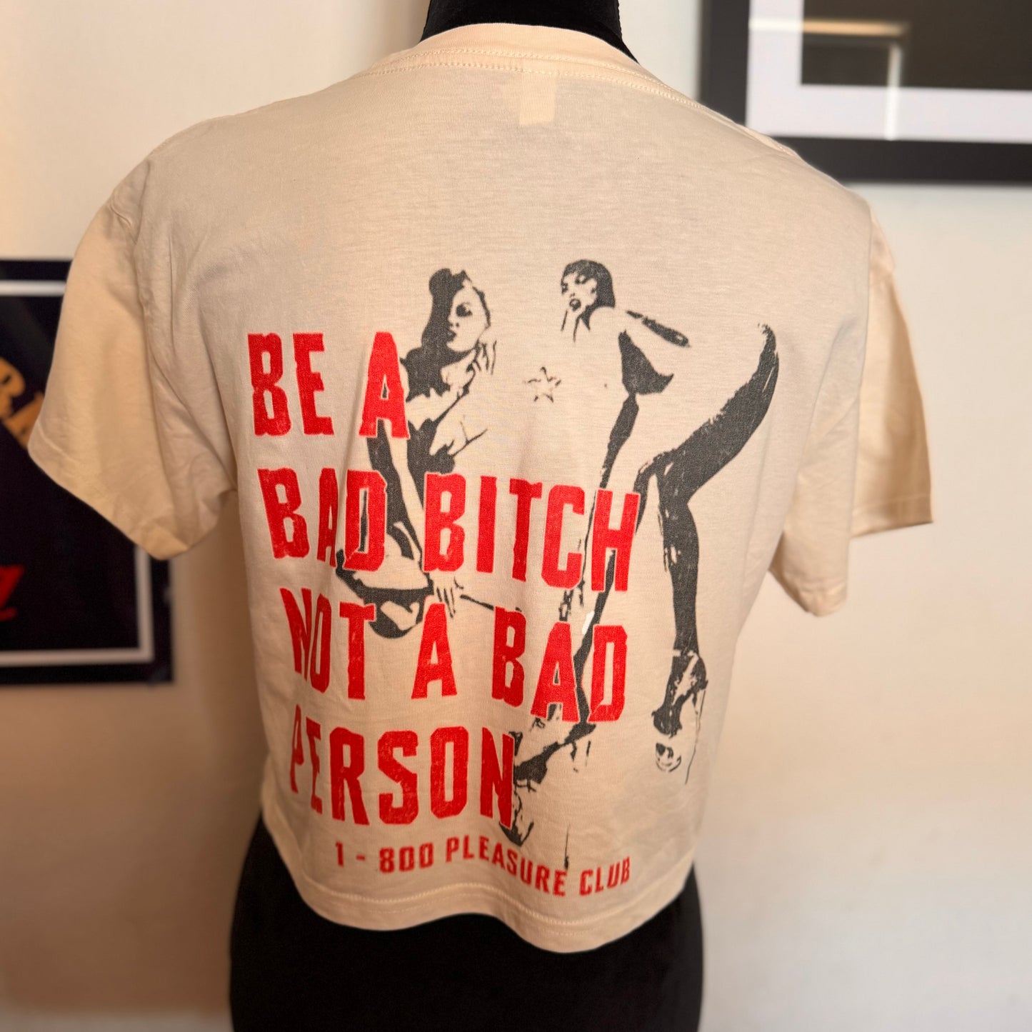Street & Juice “Bad Bitch” Women’s Cotton Cream Crop Top Tee