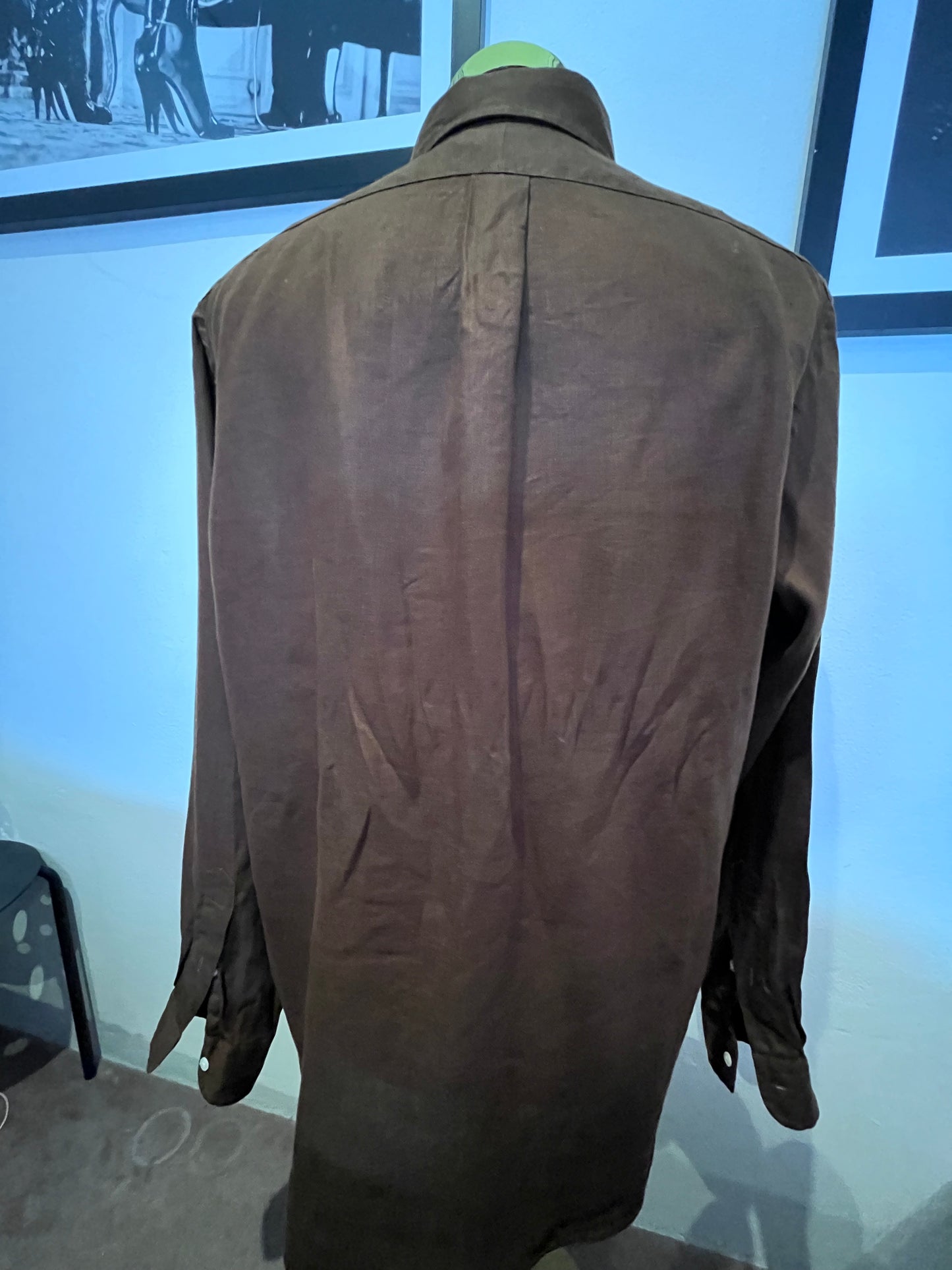 Ralph Lauren 100% Linen Brown Shirt Size Large