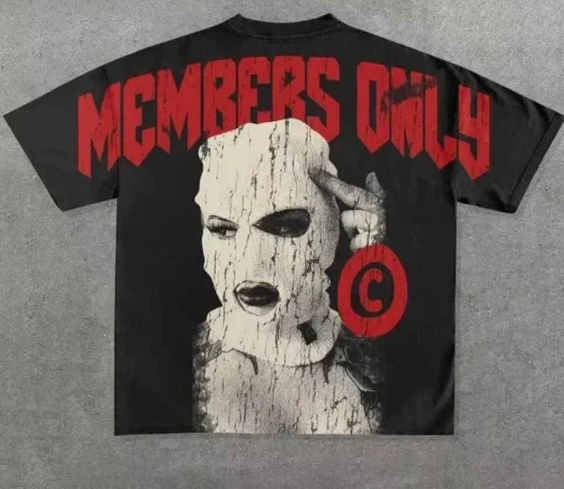 Members Only 100% Cotton Men’s Black T Shirt Size Large
