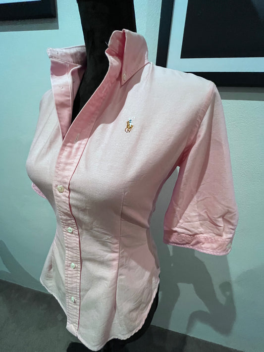 Ralph Lauren Women’s 100% Cotton Pink Shirt Shirt Size 2 XS Slim Fit